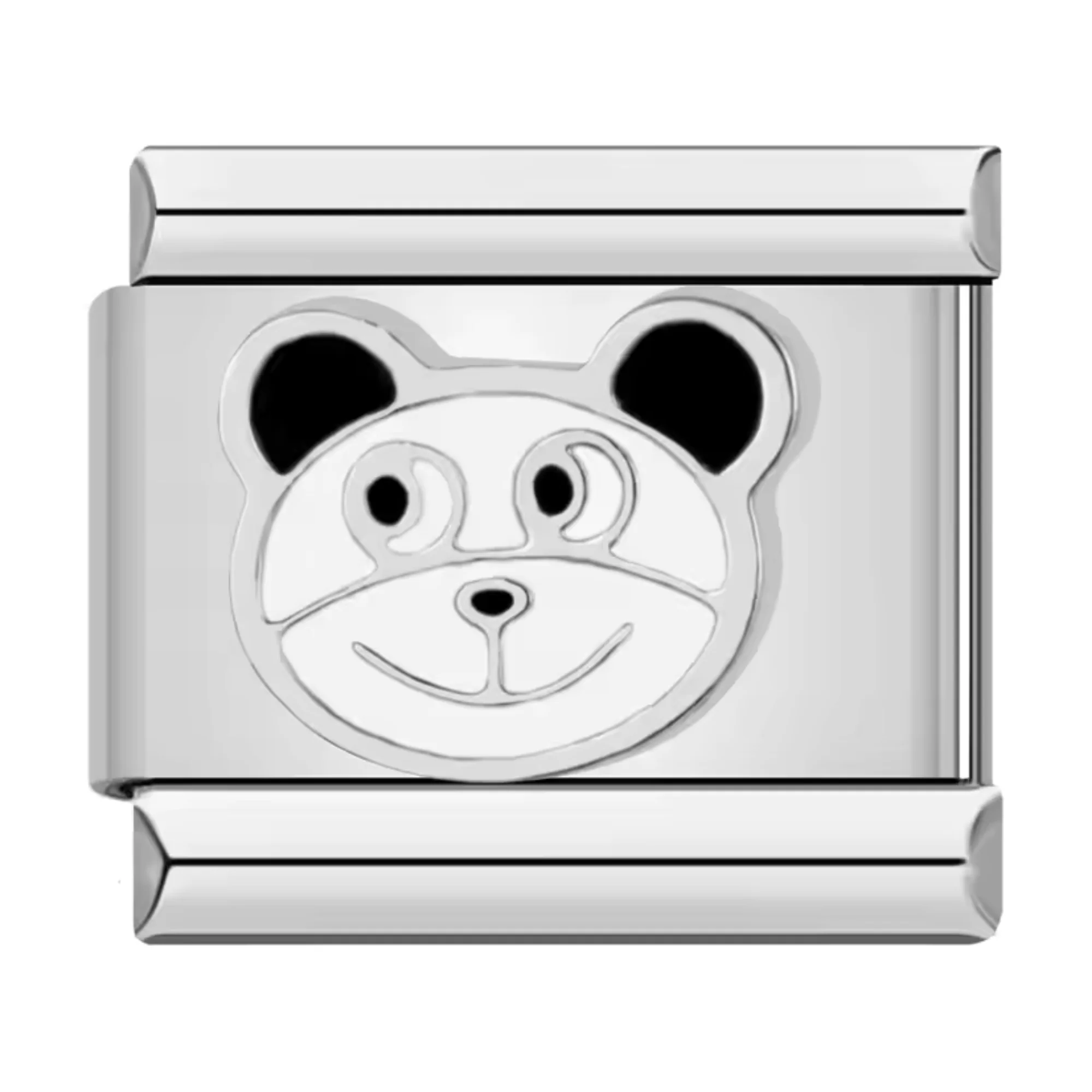 Italian Charm - Silver Panda Head