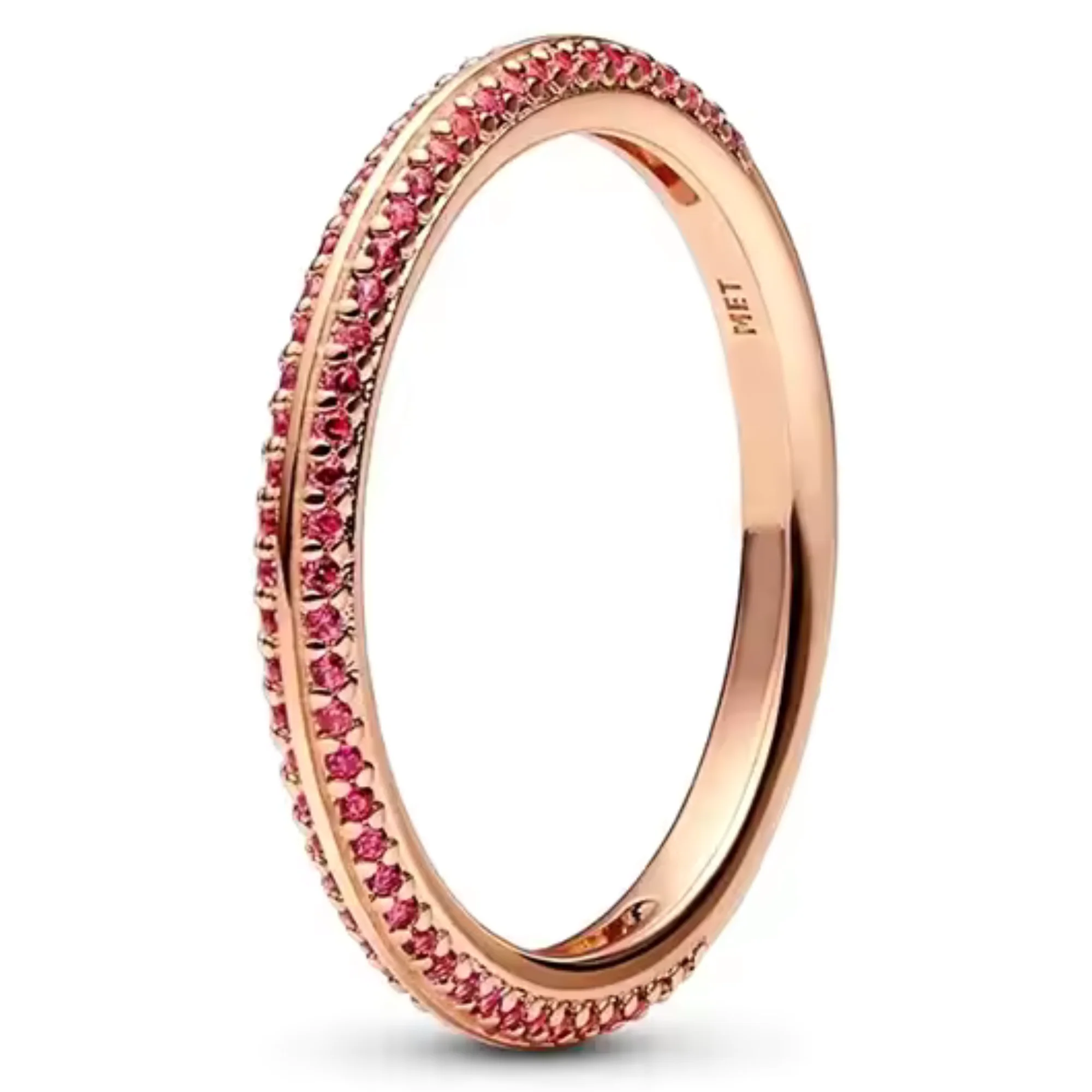 Fine Rose Gold Ring with Red and Pink Rhinestones – Colorful and Refined Elegance