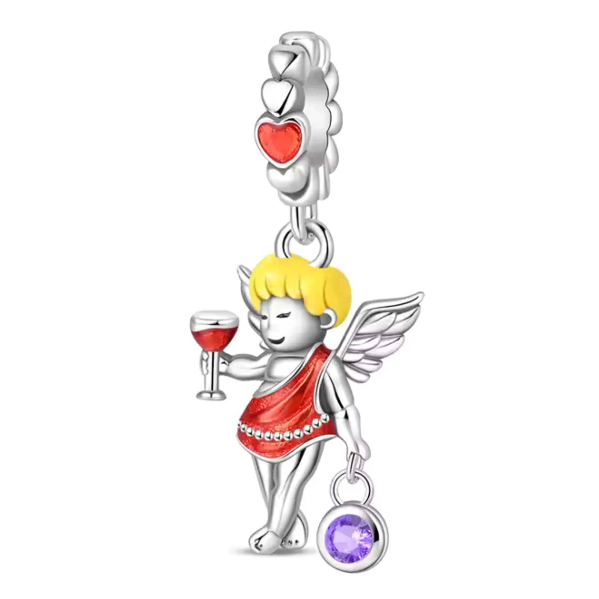 Festive Angel Charm – Toga and Wine Glass