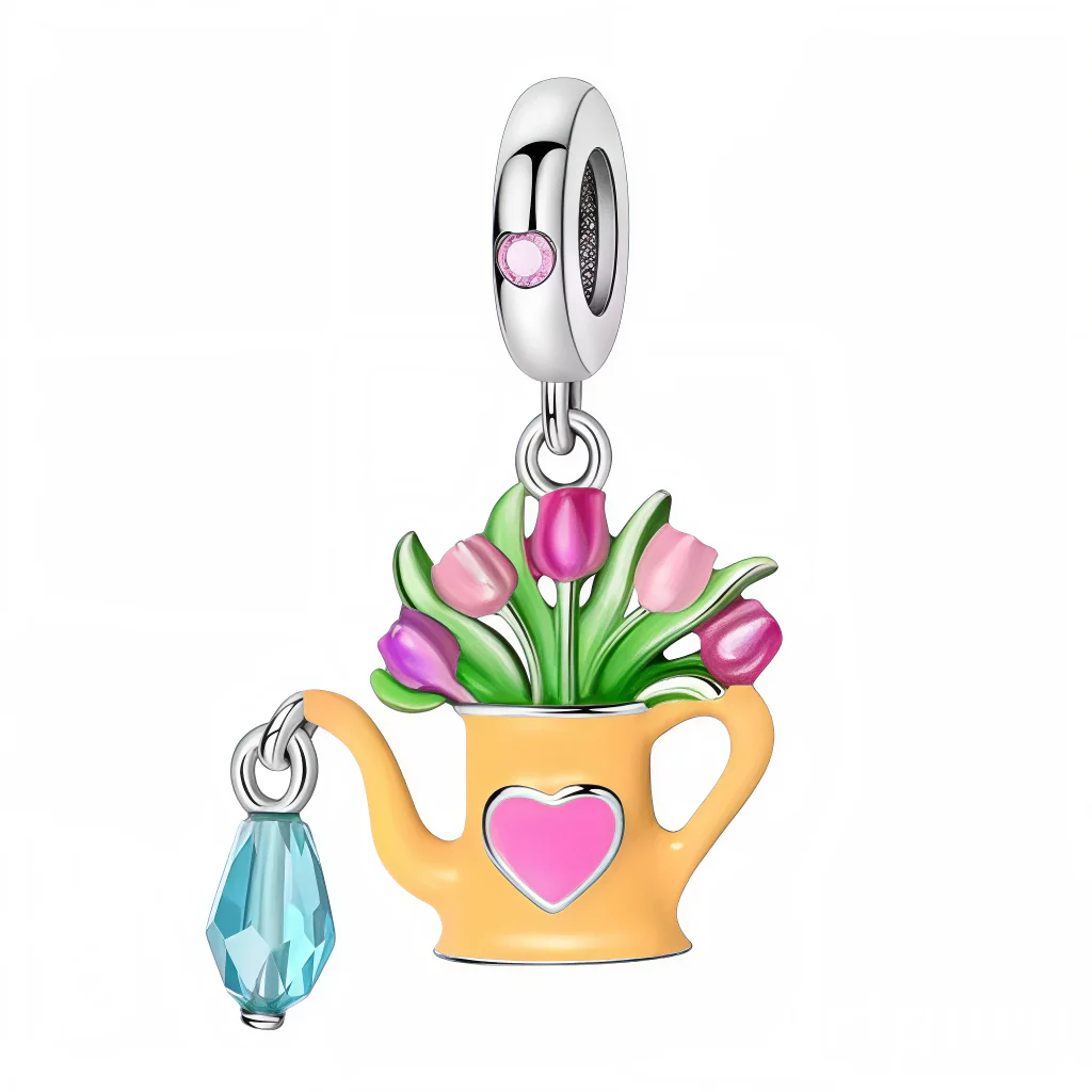 Charm Pendant - Flowery Watering Can
