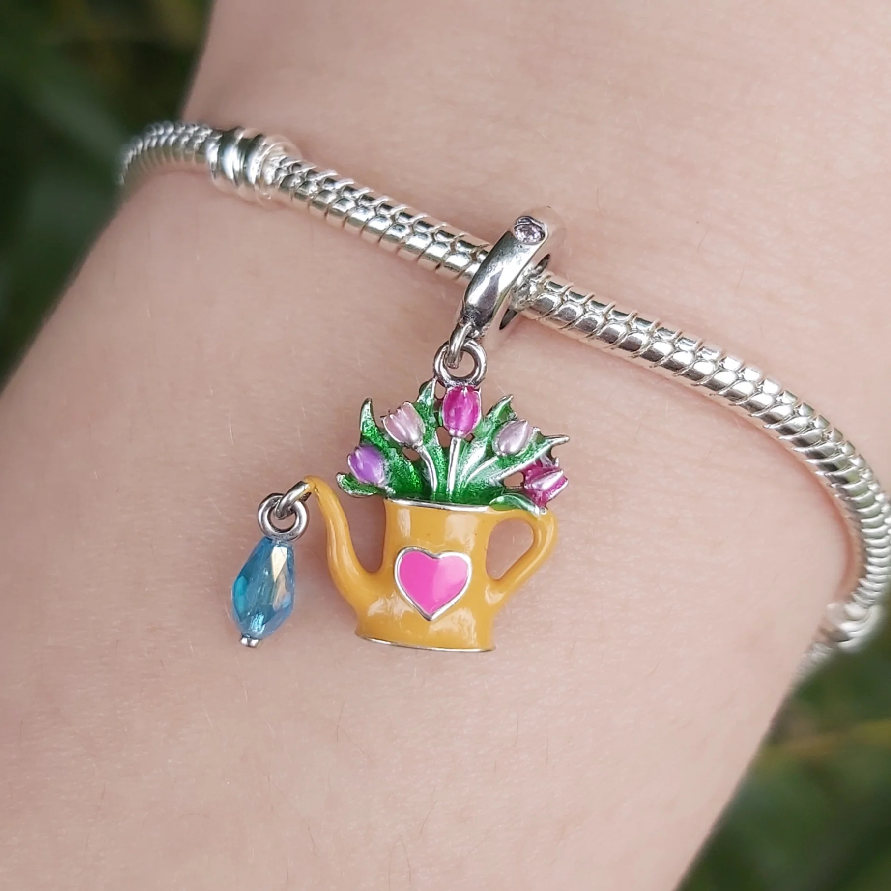 Charm Pendant - Flowery Watering Can - Image 2