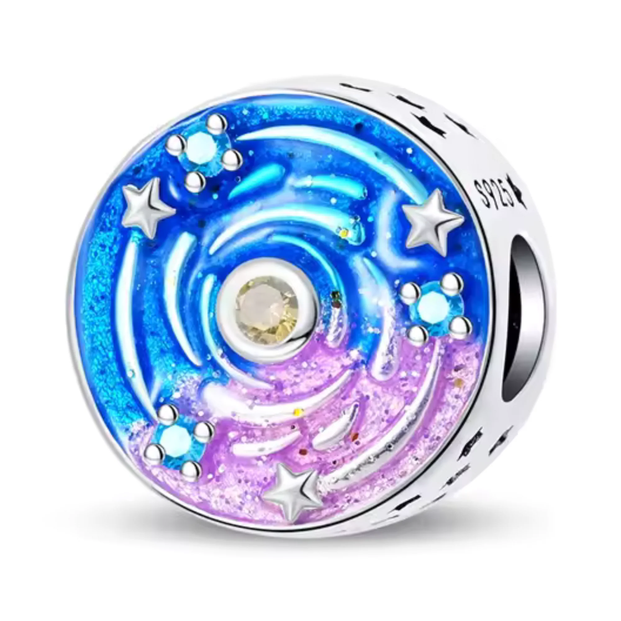 Blue and Purple Charm with Stars – Magic and Celestial Reverie