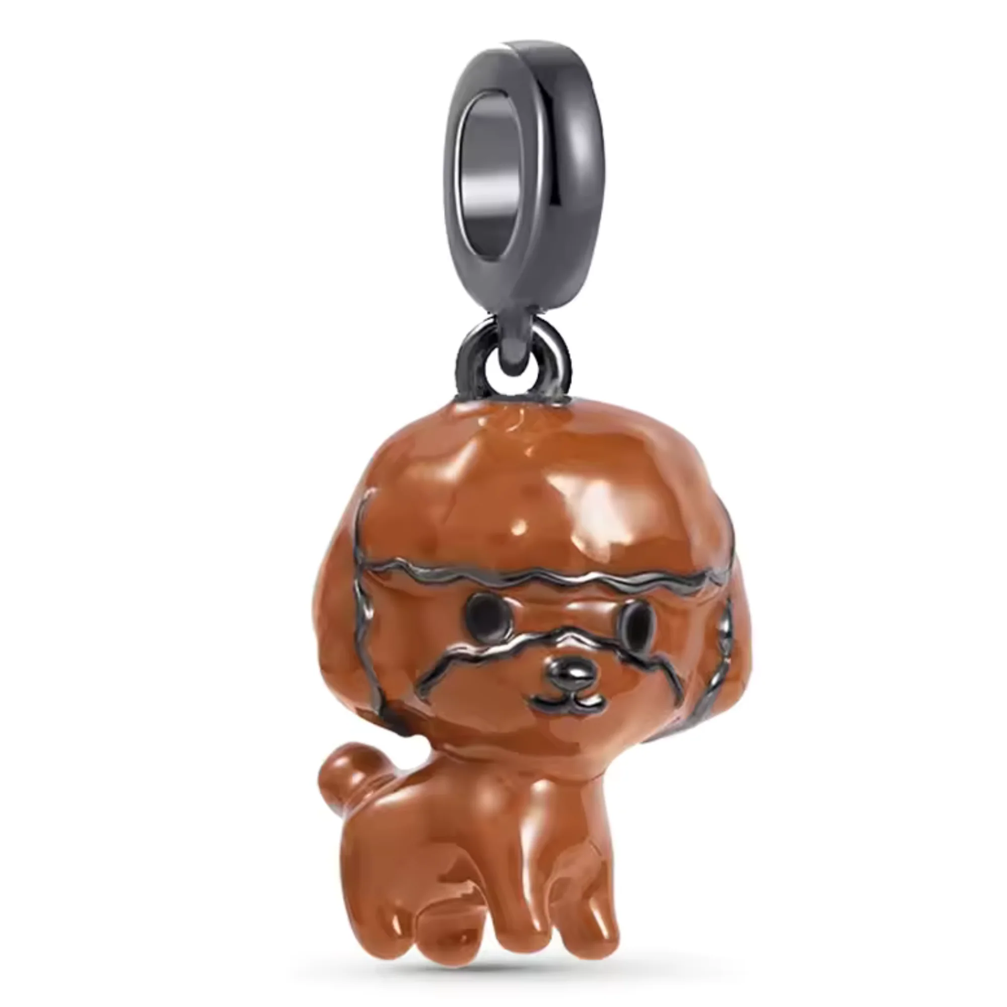 Brown Poodle Charm