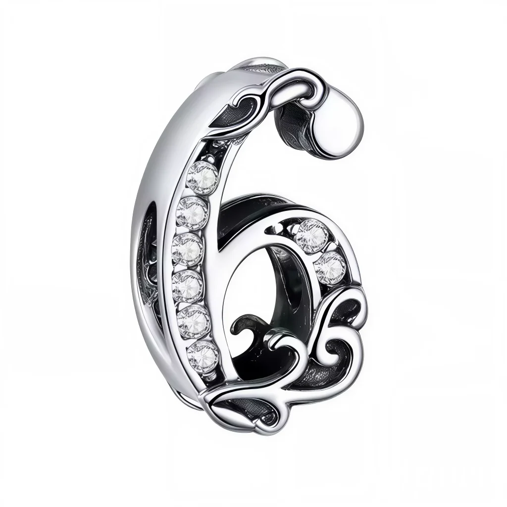 Charm - Number "6" Silver