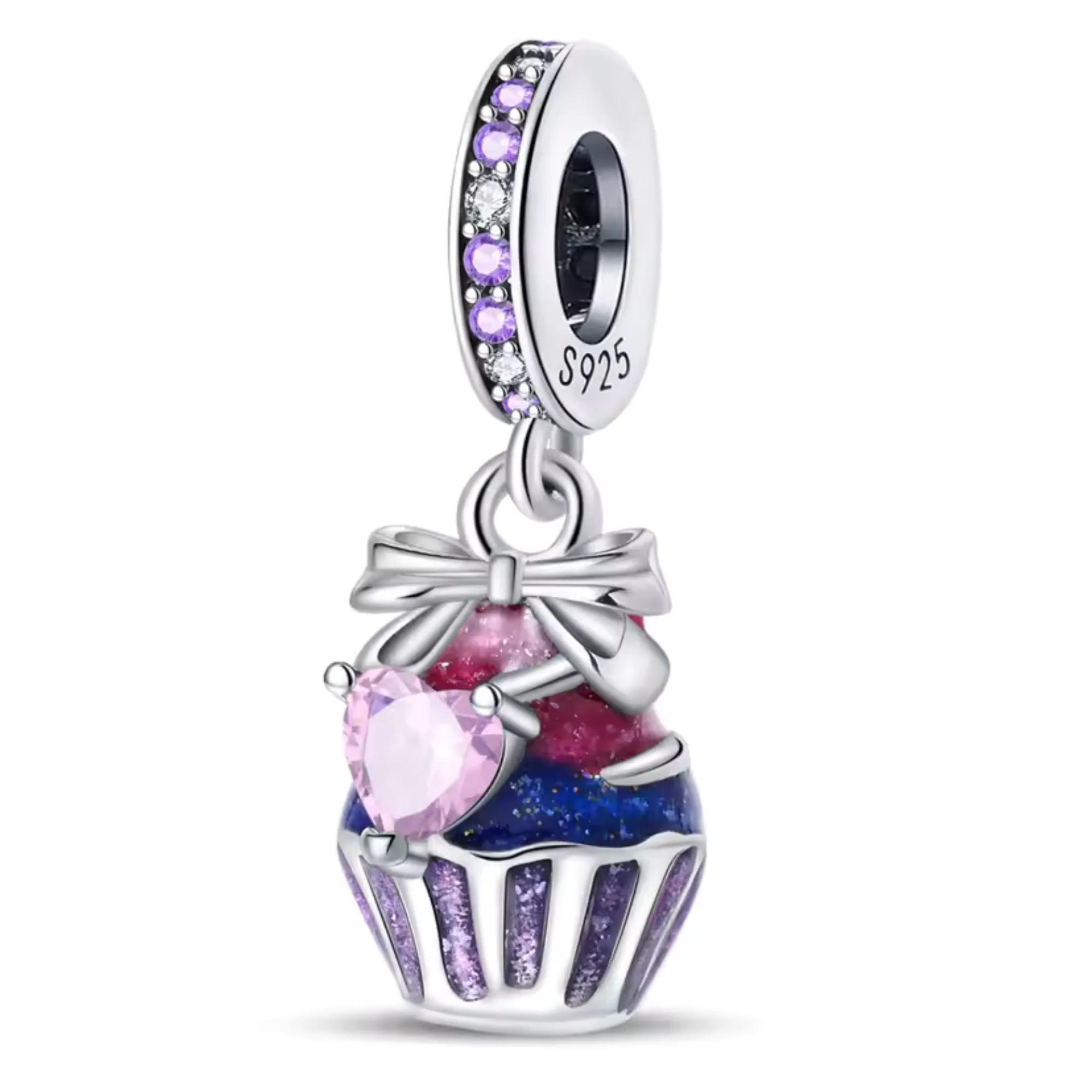 Charm Pendant - Purple Cupcake