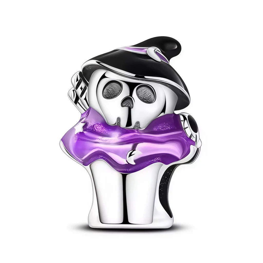 Charm - Witch Skeleton Cupcake 