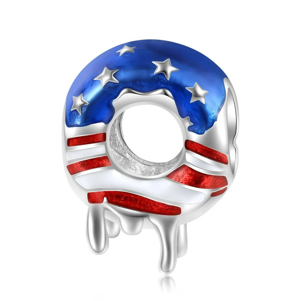 Charm - Donut with USA Flag