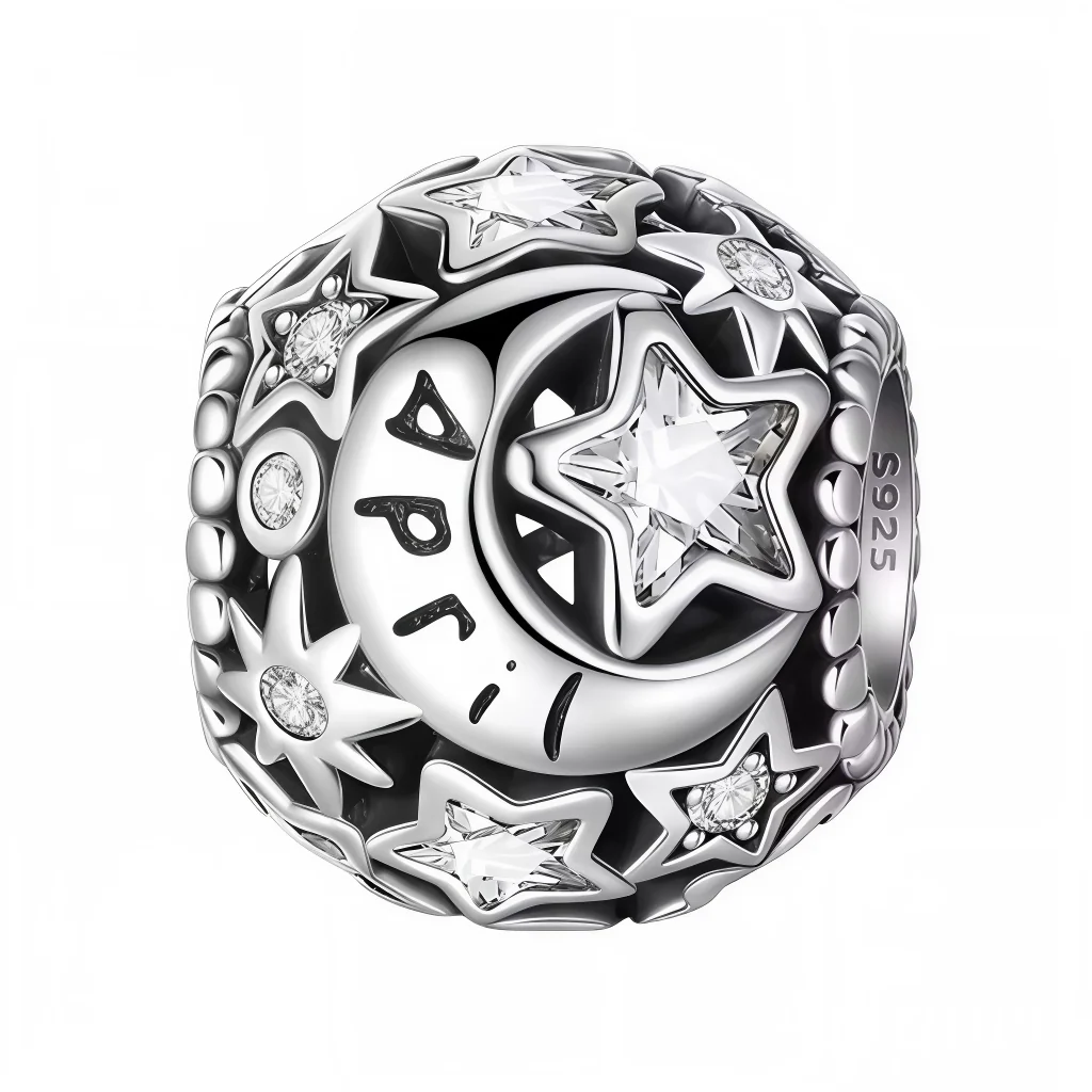 Charm - Stars with White Rhinestones for the Month of April
