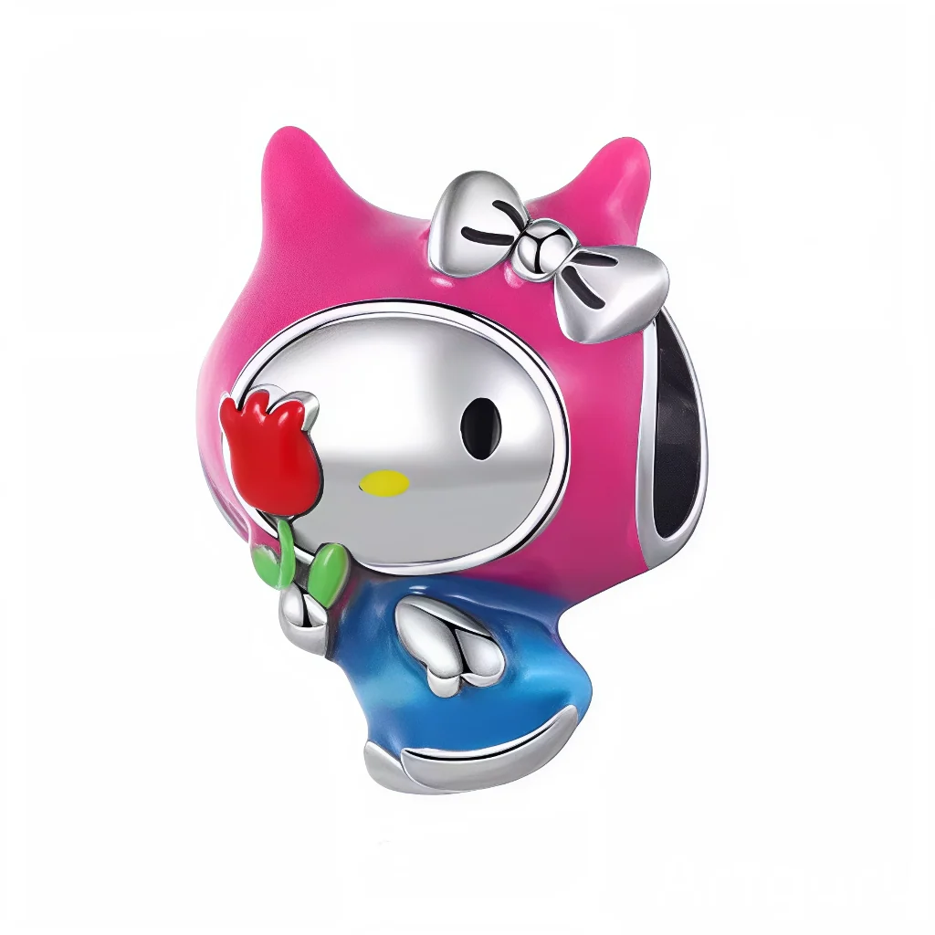Charm - Hello Kitty Pink Chat Rose Tulip Sanrio