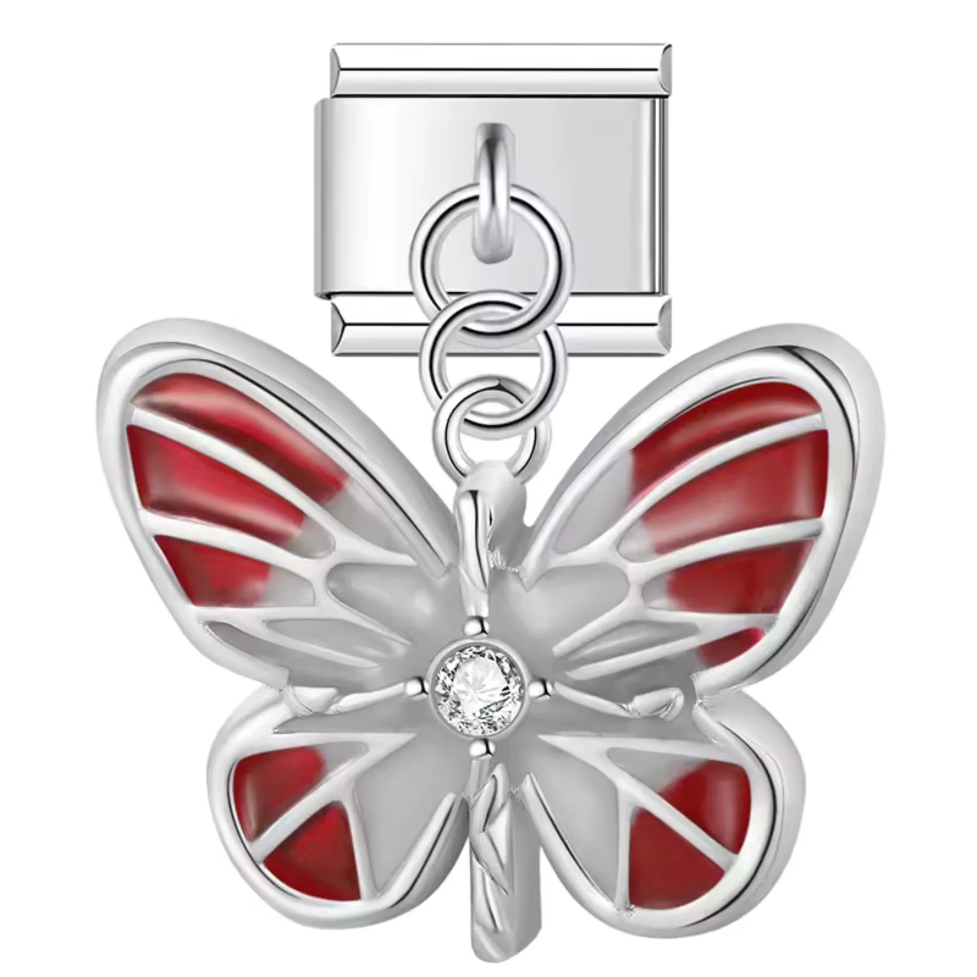 Italian Charm – Silver with Black or Red Butterfly - Image 2