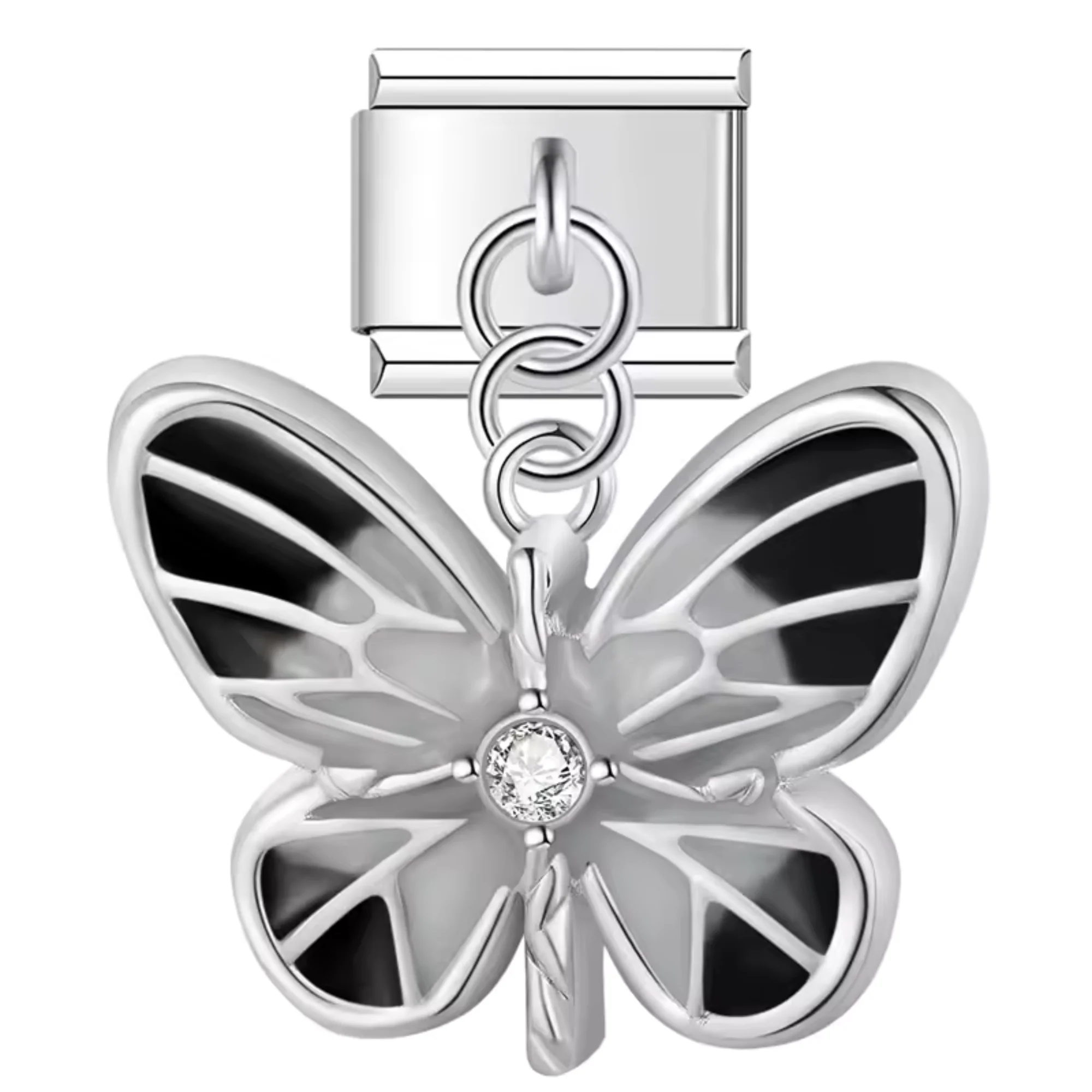 Italian Charm – Silver with Black or Red Butterfly - Image 3
