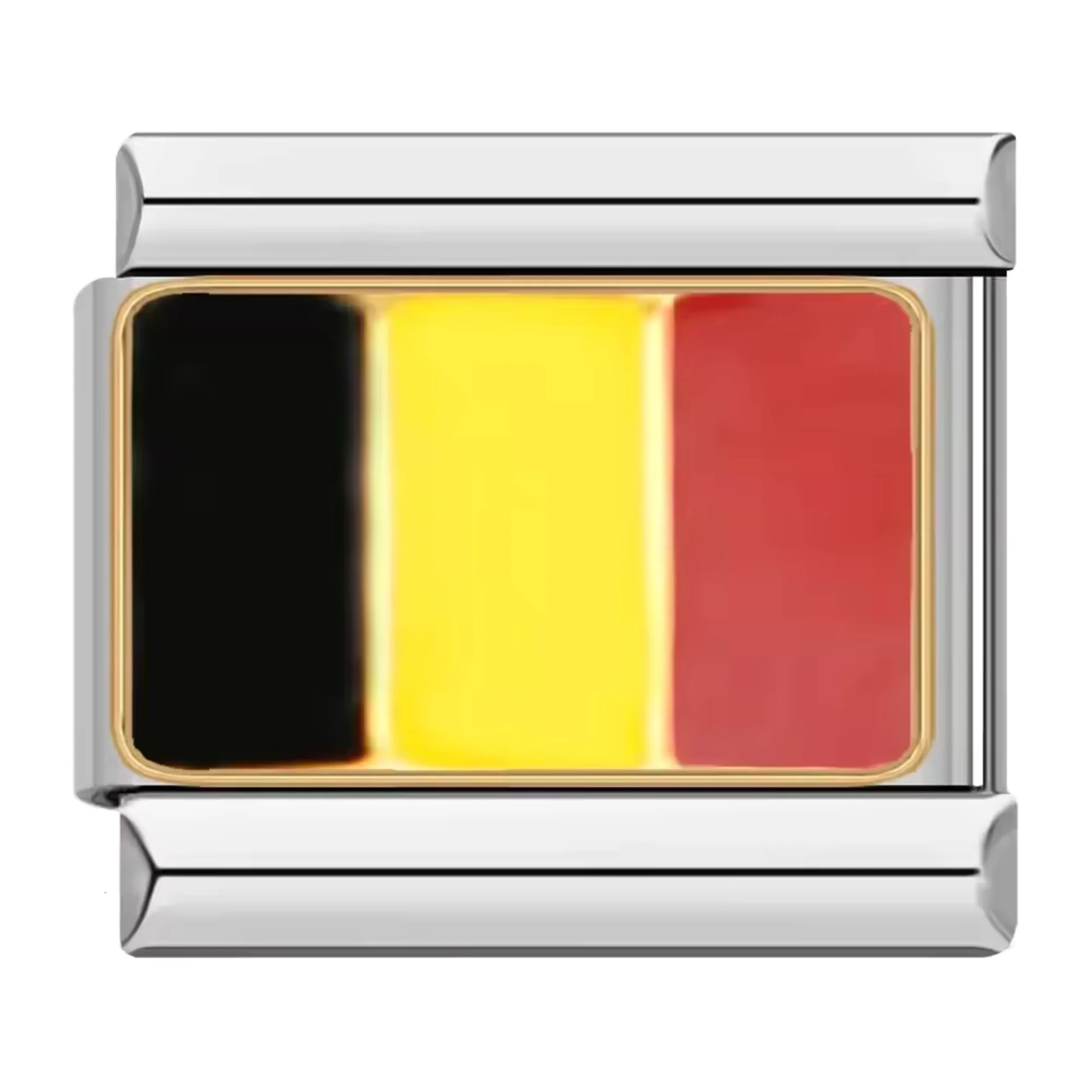 Italian Charm - Silver "Belgium" in the Colors of the Flag