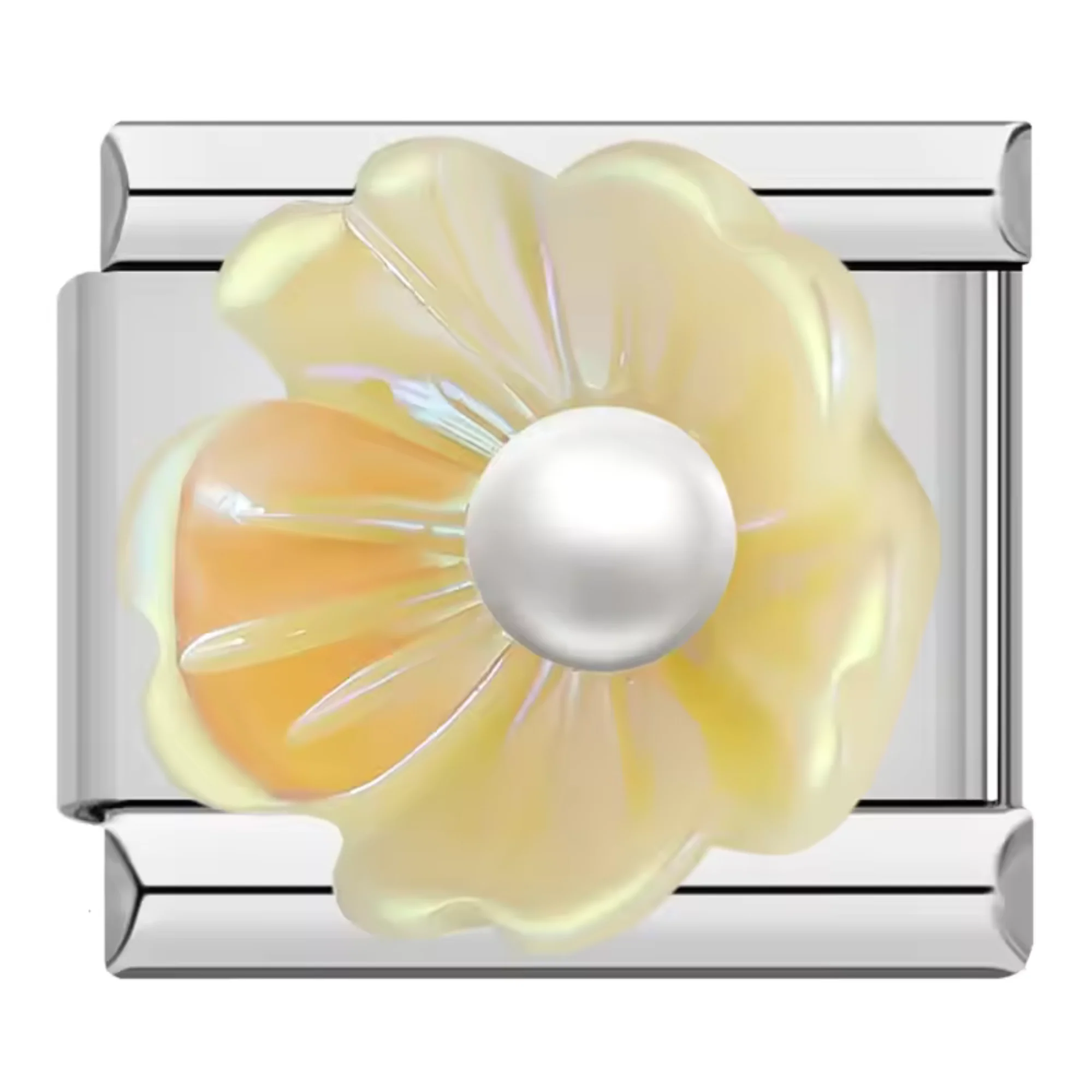 Italian Charm – Silver Flower (Multiple Colors Available) - Image 3