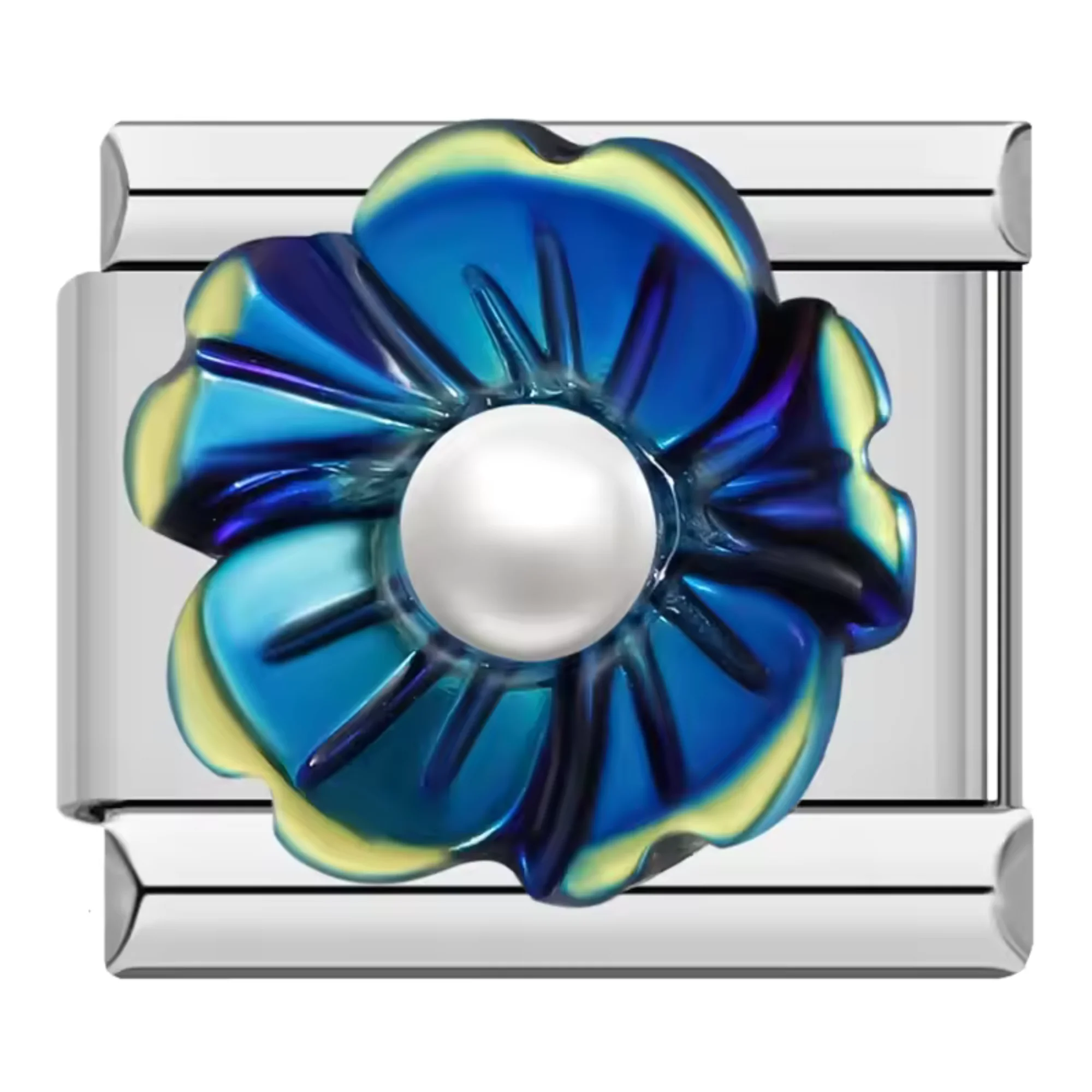 Italian Charm – Silver Flower (Multiple Colors Available) - Image 6