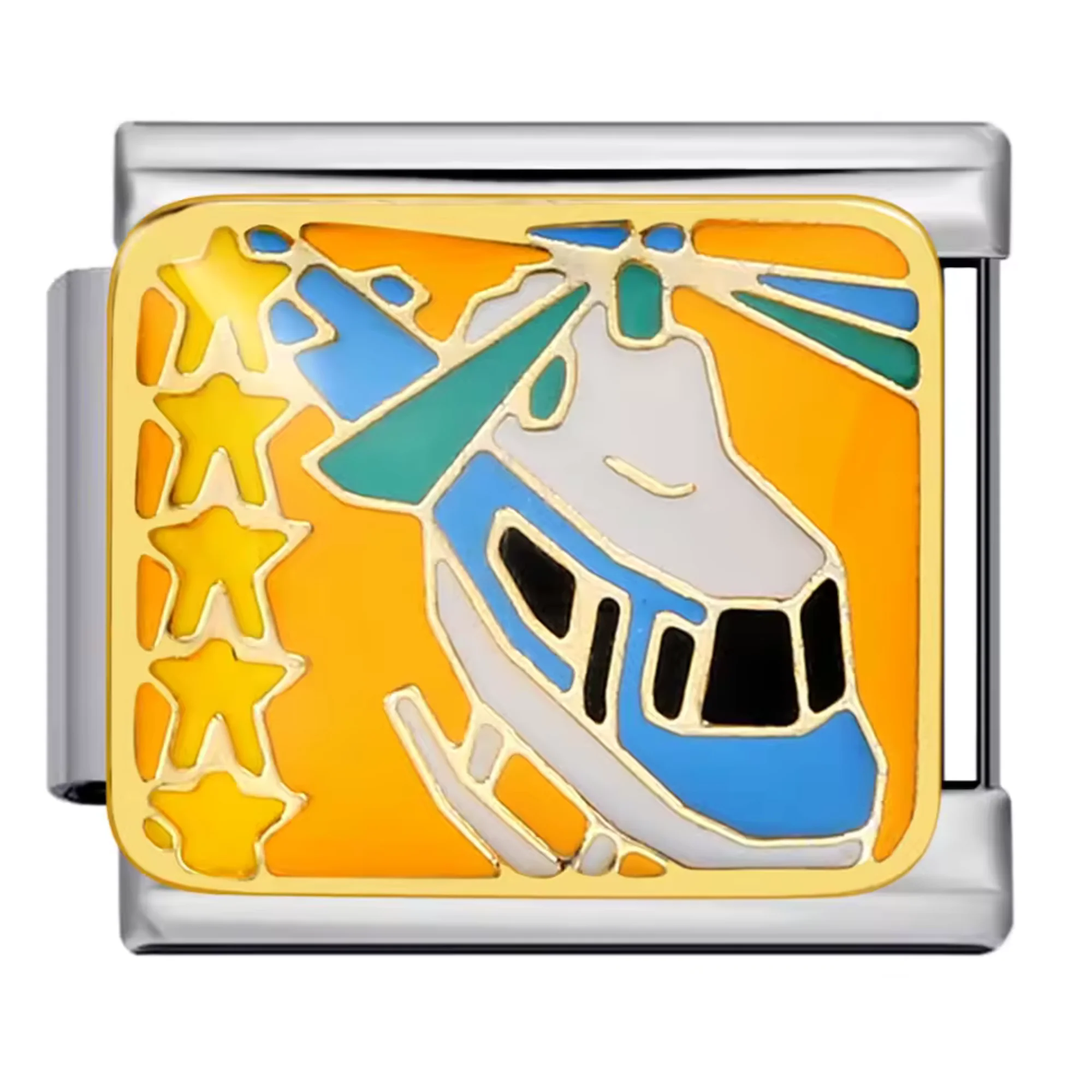 Italian Charm – Silver Helicopter with 5 Stars (GTA inspired)