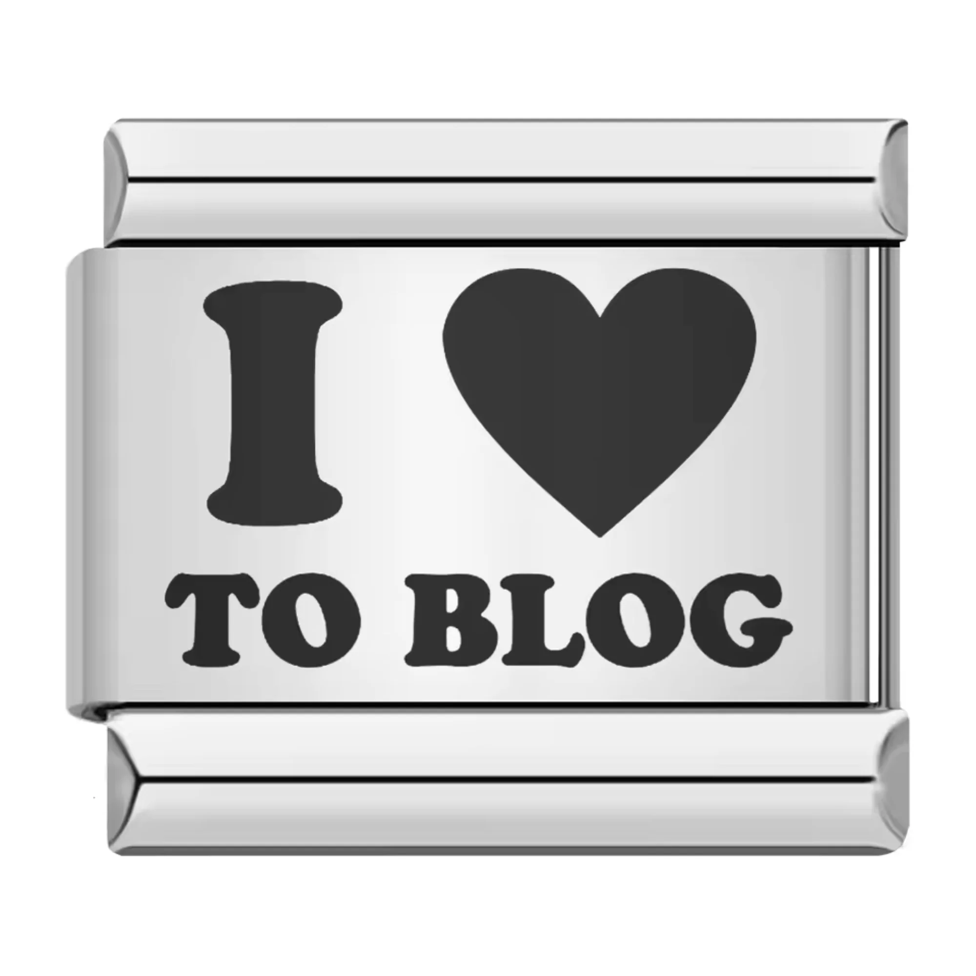 Italian Silver Charm – “I Love to Blog”