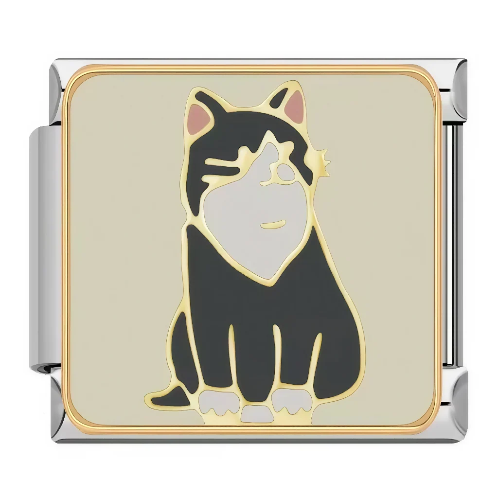 Italian Charm - Beige Gold Star Cat