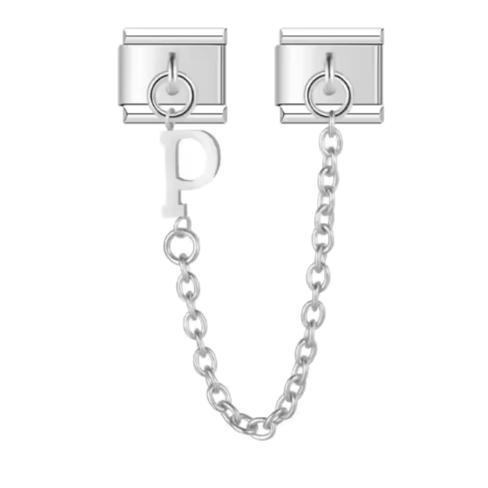 Italian Charm - Double Letter Medallion Silver - From A to Z - Image 16