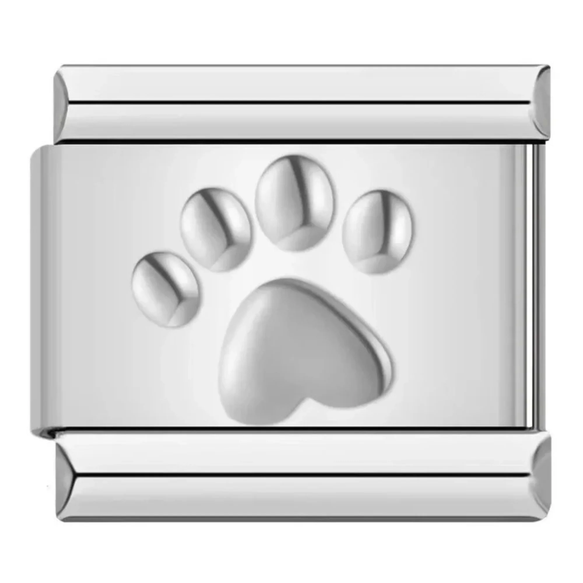 Italian Charm - Dog Paw Print (Silver, Gold or Rose Gold)