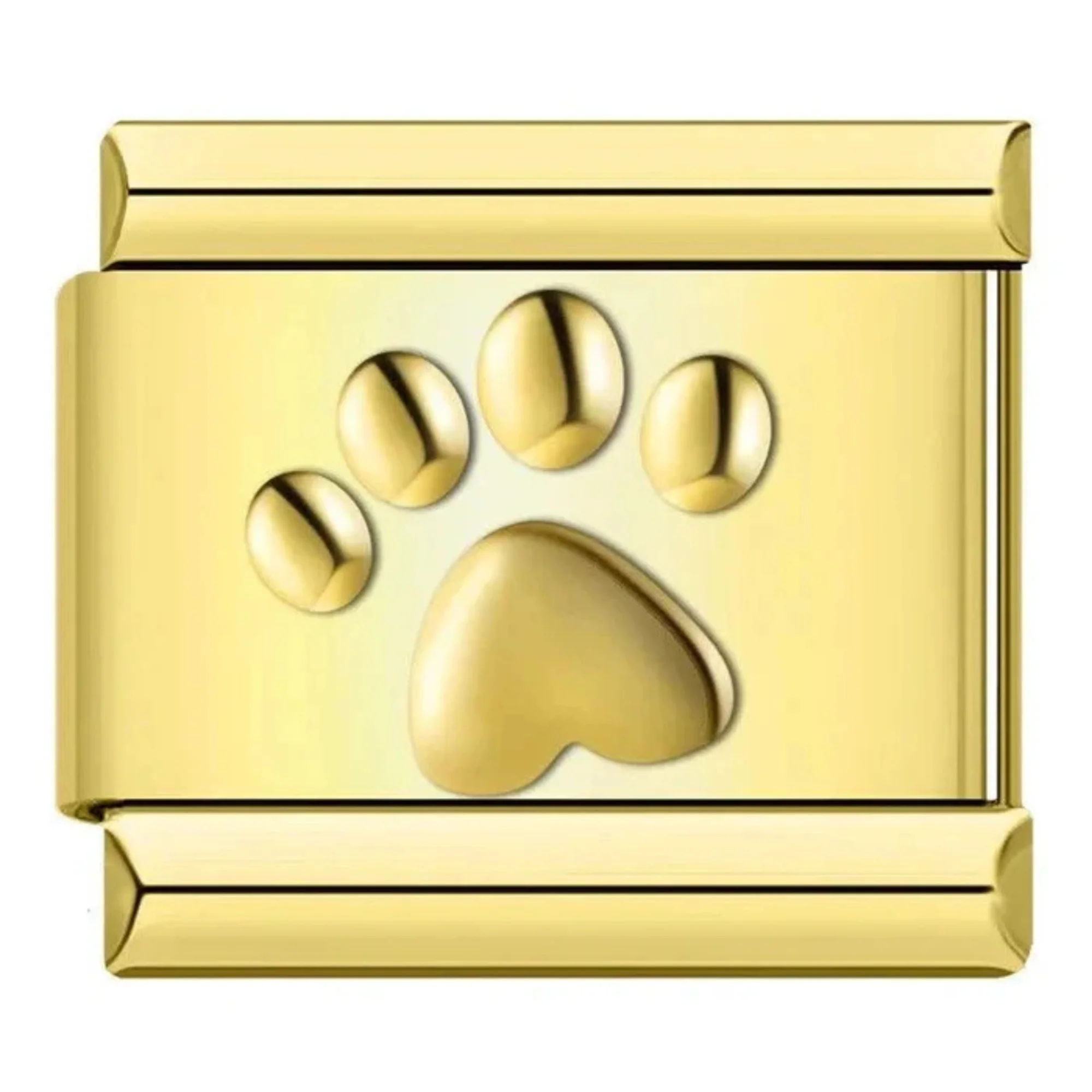 Italian Charm - Dog Paw Print (Silver, Gold or Rose Gold) - Image 2