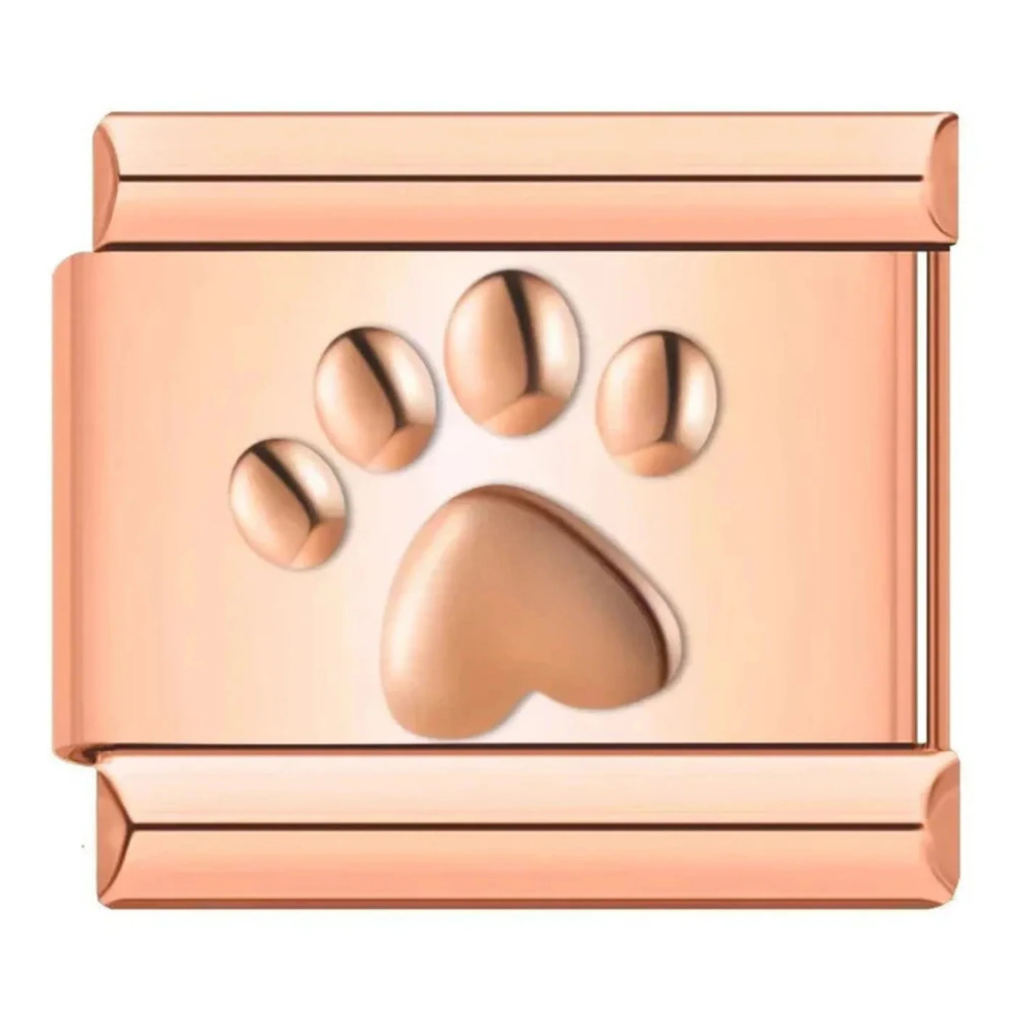 Italian Charm - Dog Paw Print (Silver, Gold or Rose Gold) - Image 3
