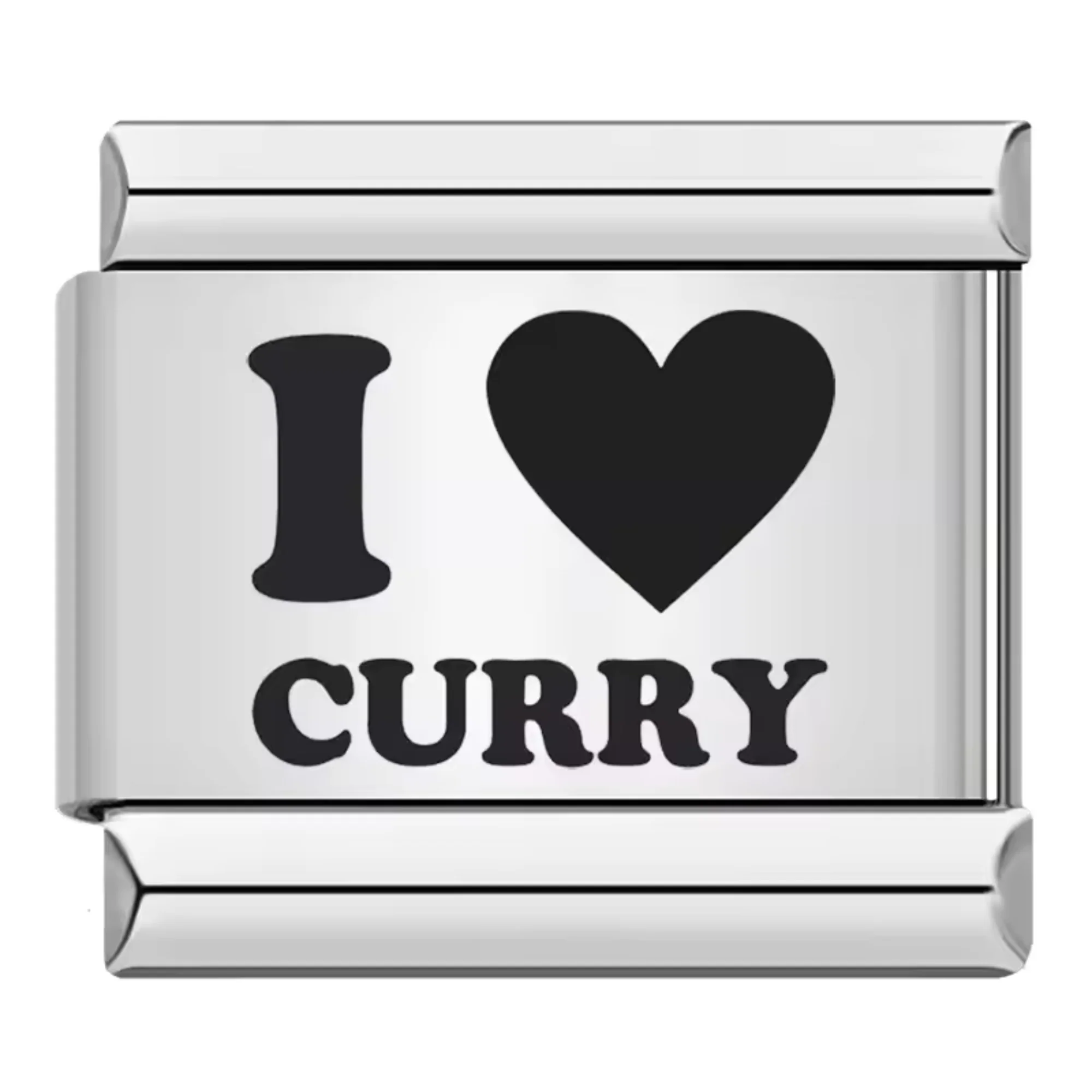 Italian Charm – I Love Curry in Silver