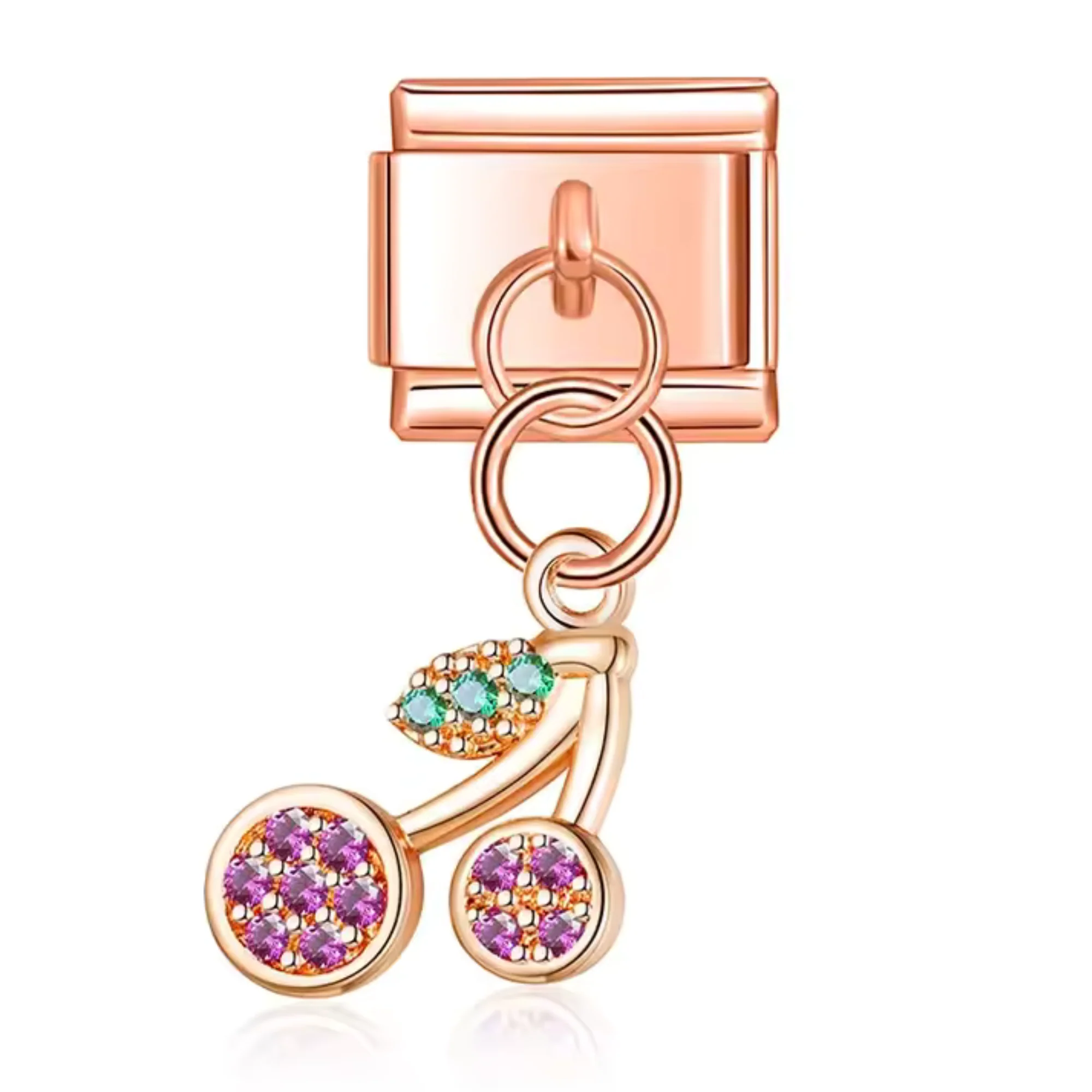 Italian Charm Pendant – Gold, Silver or Rose Gold Cherries - Image 2