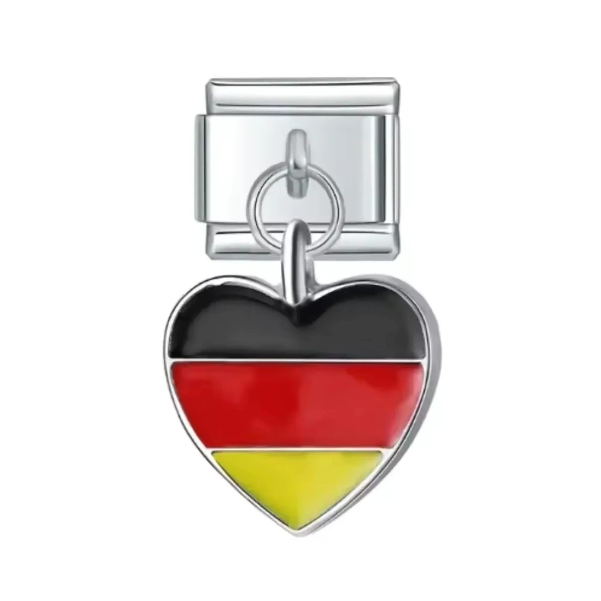 Italian Charm - Germany Flag Heart Pendant