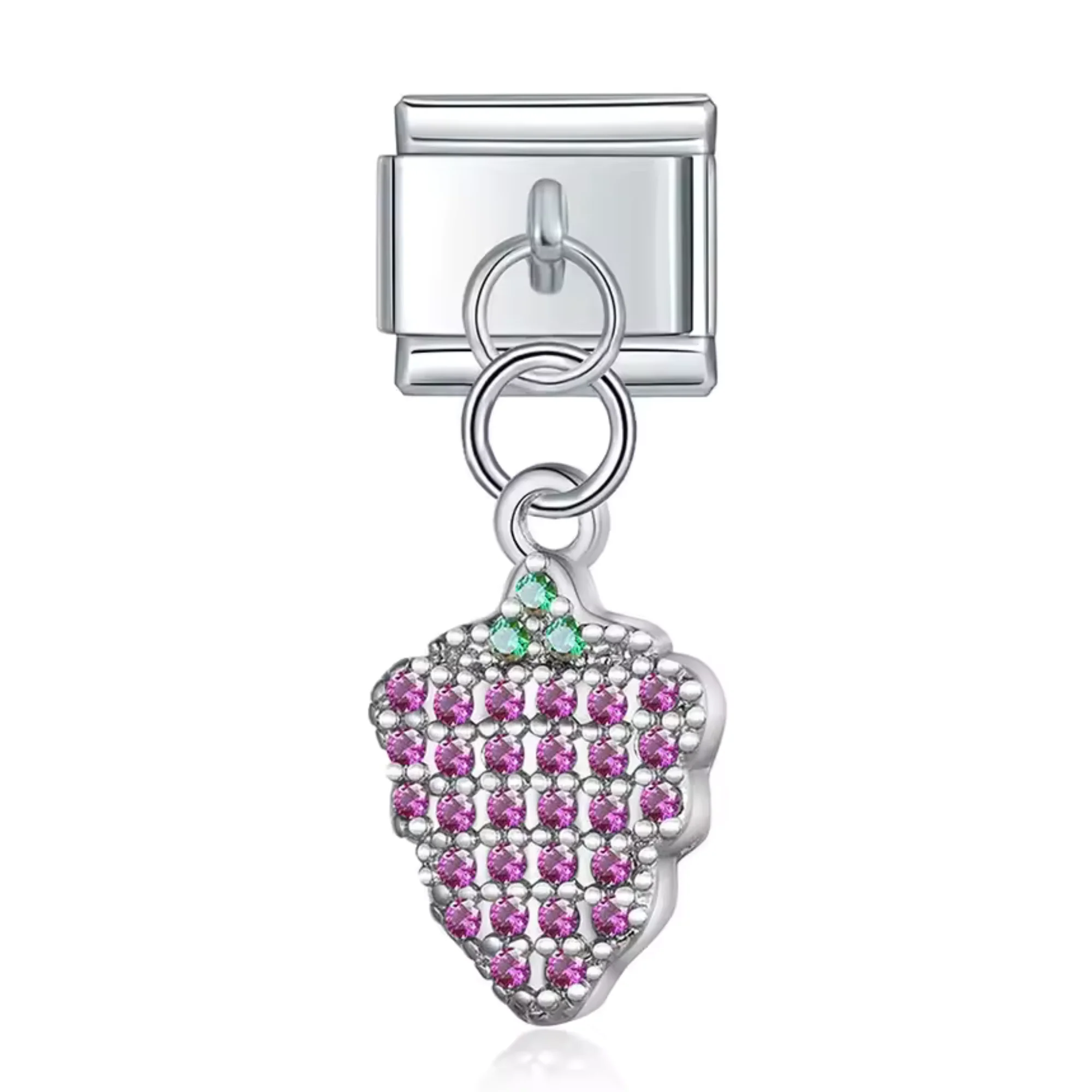 Italian Charm Pendant – Bunch of Grapes in Gold, Silver or Rose Gold - Image 2