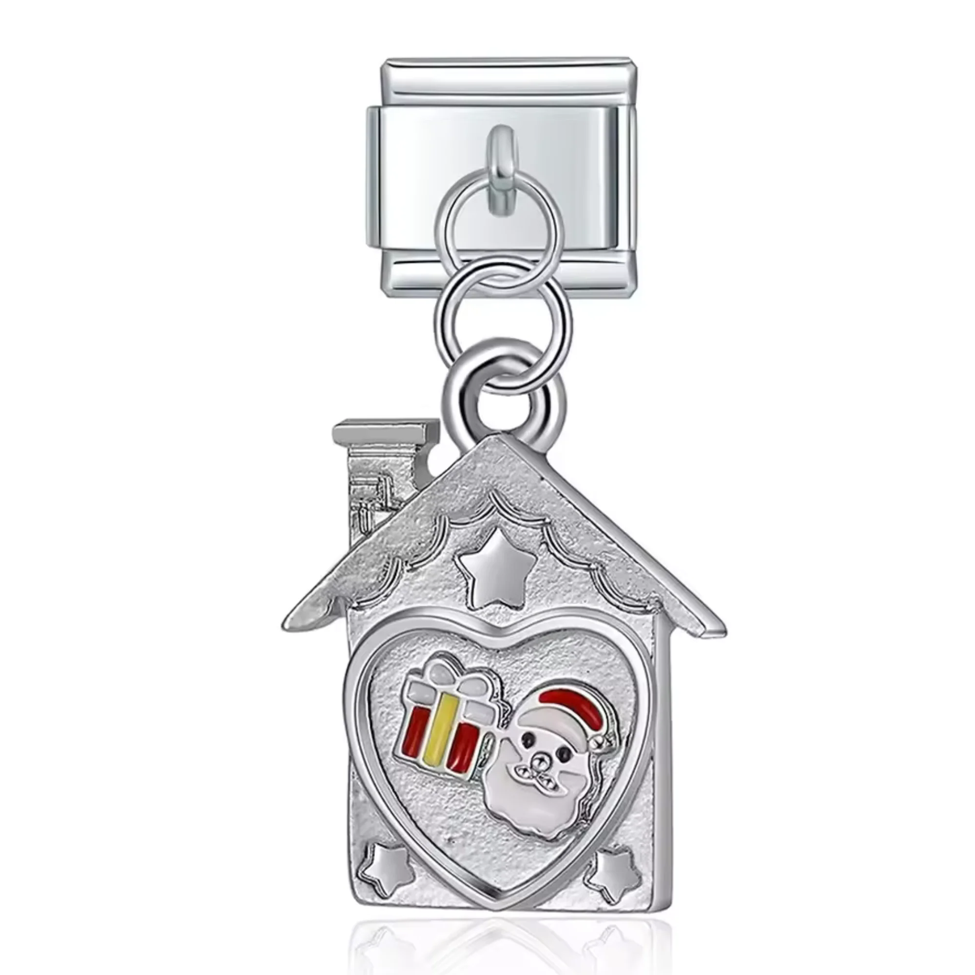 Italian Charm Pendant – House, Gift and Santa Claus