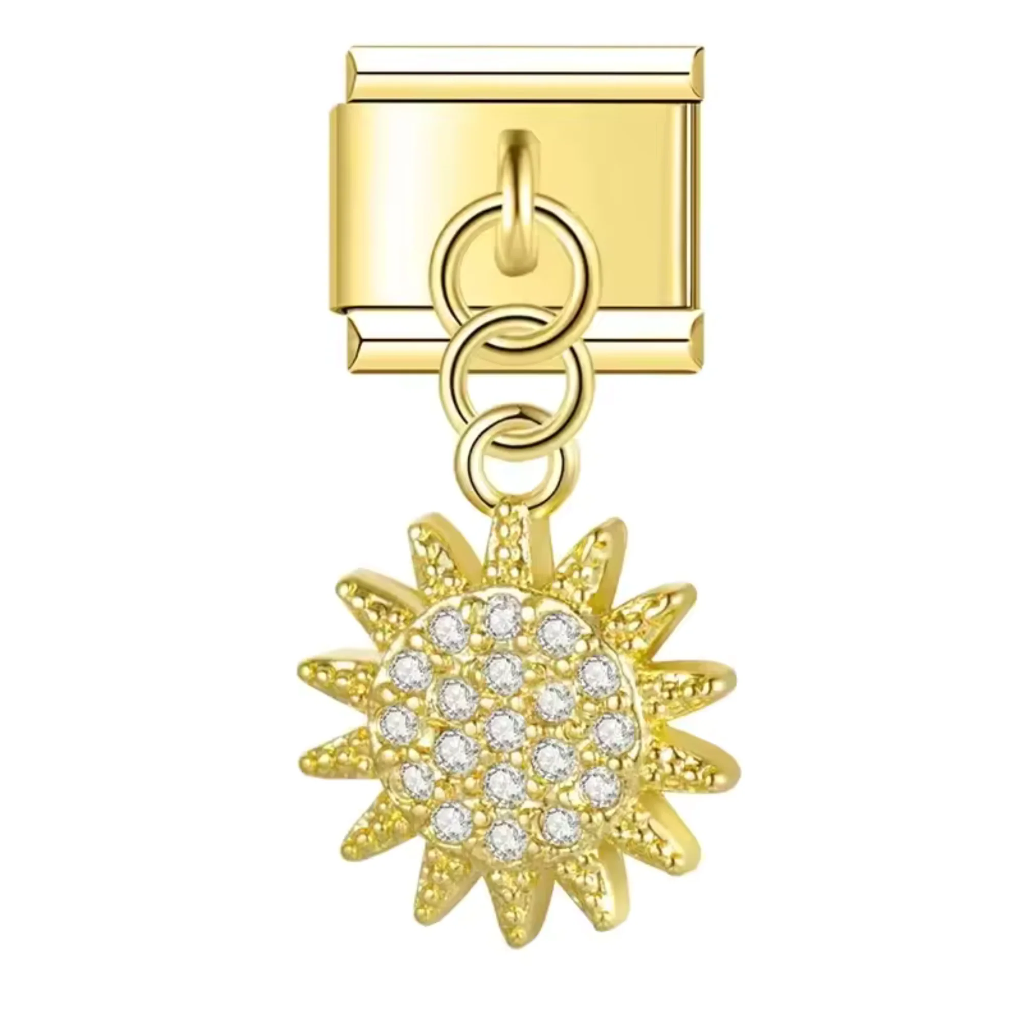 Italian Charm – Sun Pendant in Silver, Gold or Rose Gold - Image 2