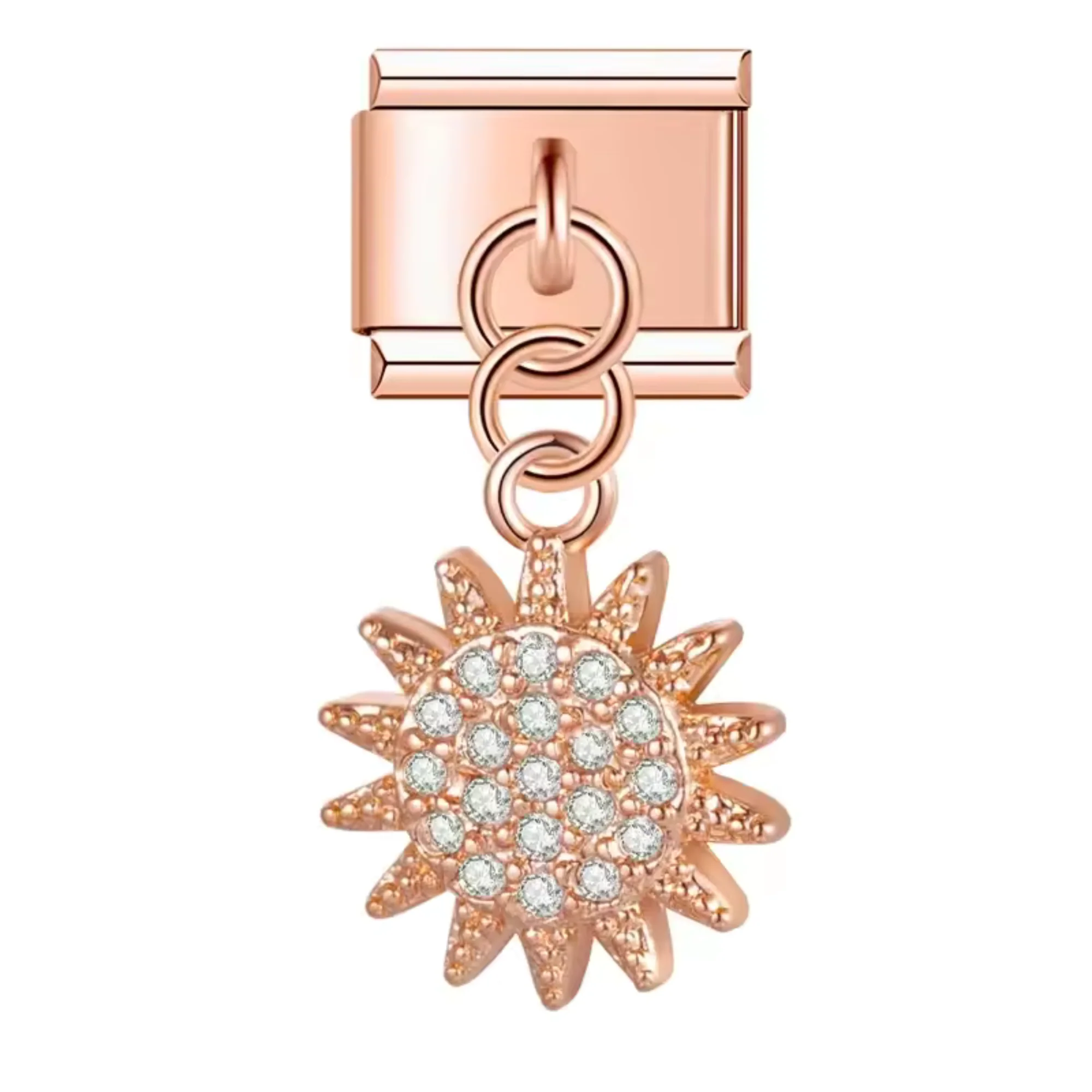 Italian Charm – Sun Pendant in Silver, Gold or Rose Gold - Image 3