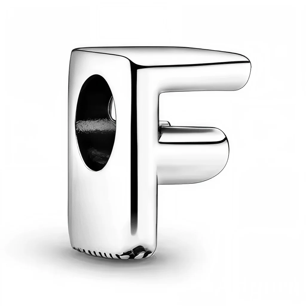 Charm – Letter "F" Silver