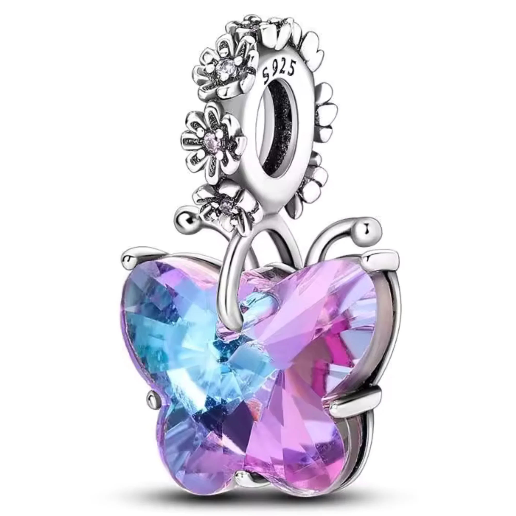 Charm Pendant - Blue and Purple Butterfly
