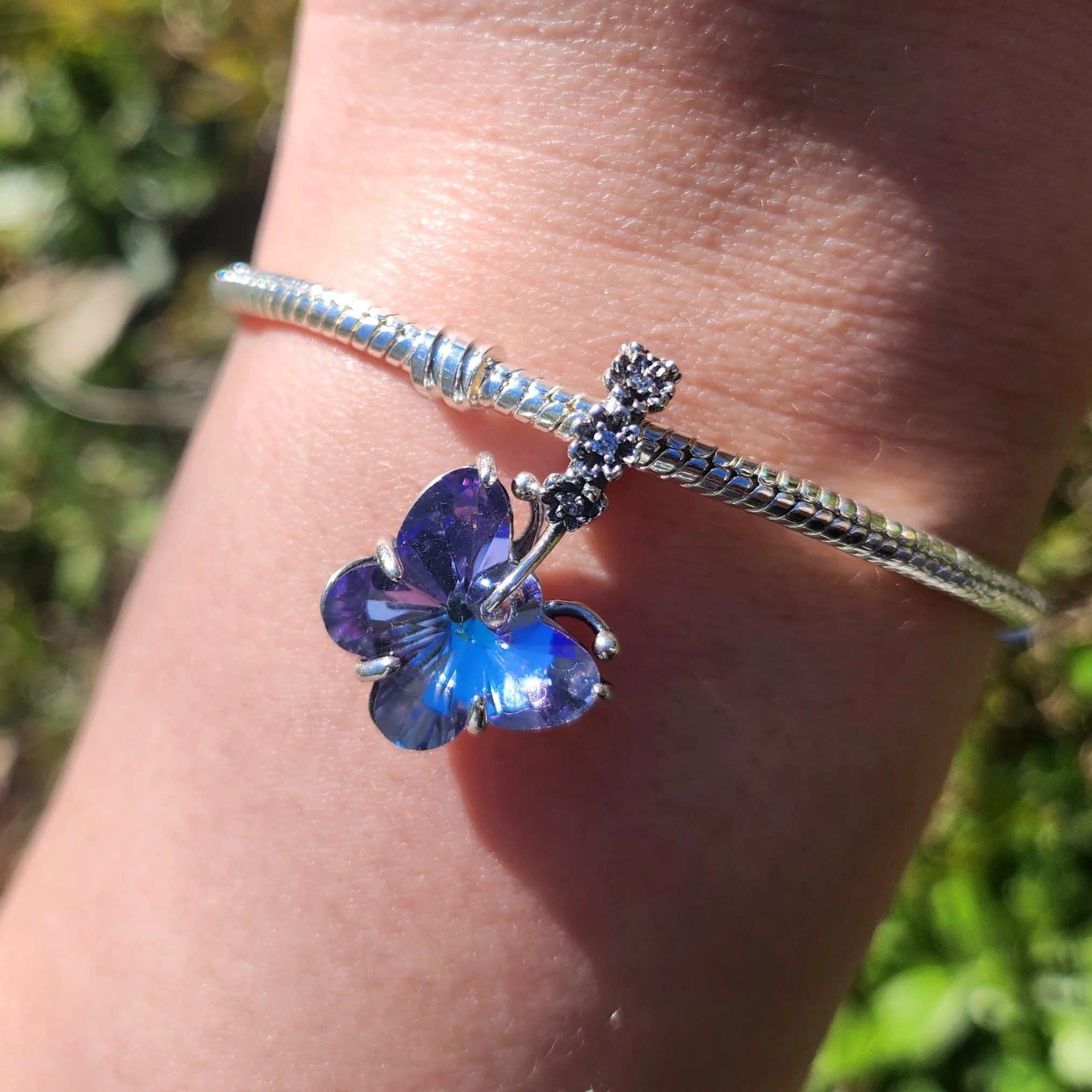 Charm Pendant - Blue and Purple Butterfly - Image 2
