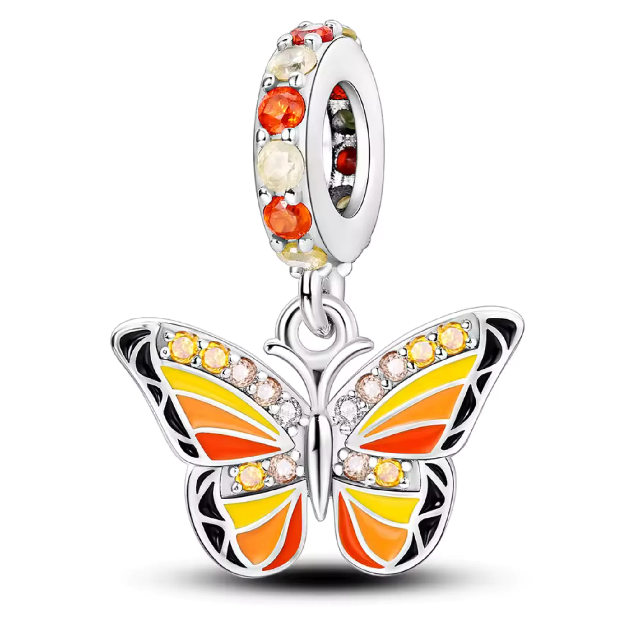 Yellow and Orange Butterfly Charm
