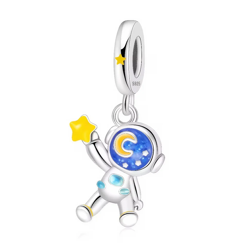 Glow in the Dark Starry Astronaut Pendant Charm 