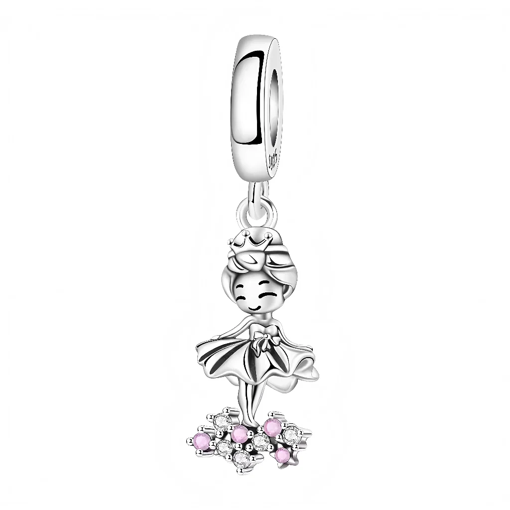 Charm Pendant – Pink Crowned Ballerina