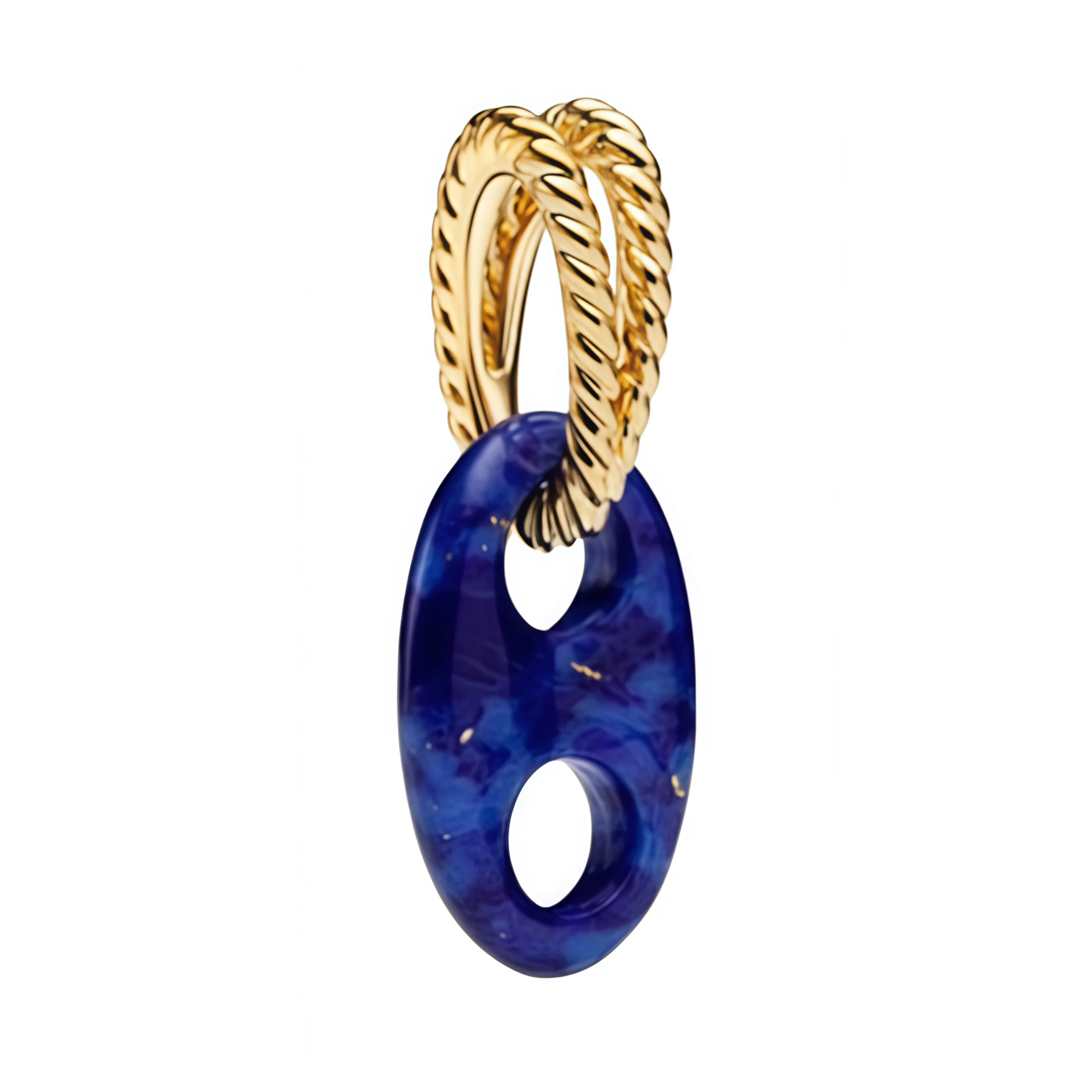 Charm Pendant - Blue Marbled Texture