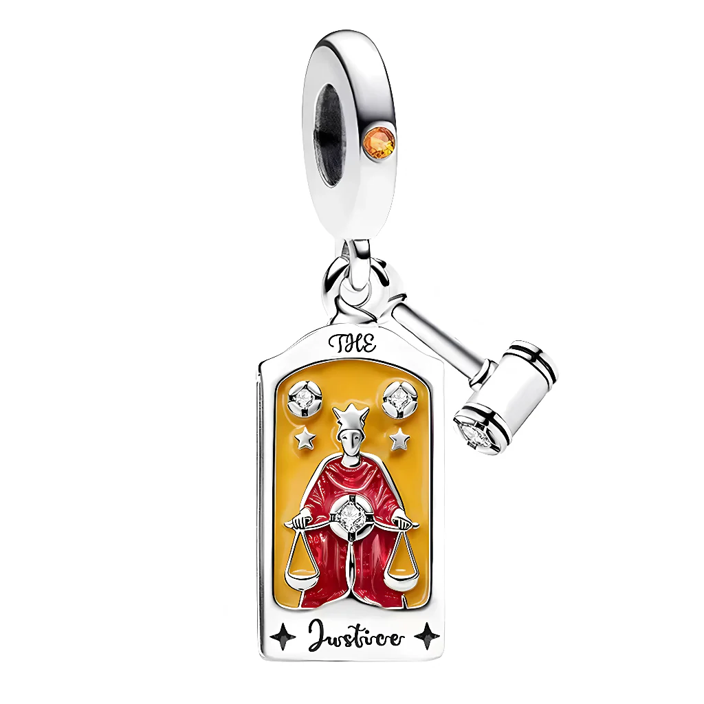 Pendant Charm – Justice Tarot Card
