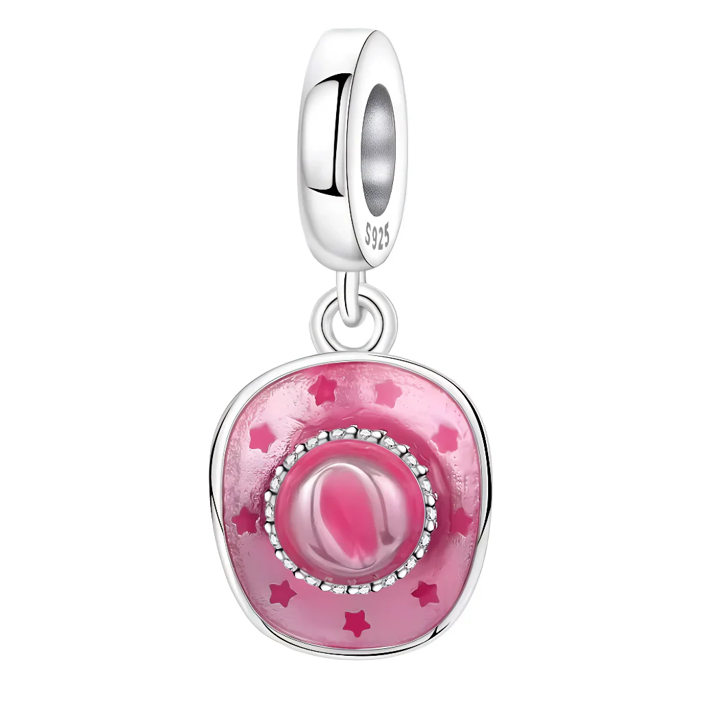 Charm Pendant - Pink Cowboy Hat 