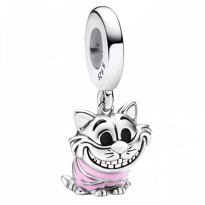 Charm Pendant – Pink Striped Cheshire Cat