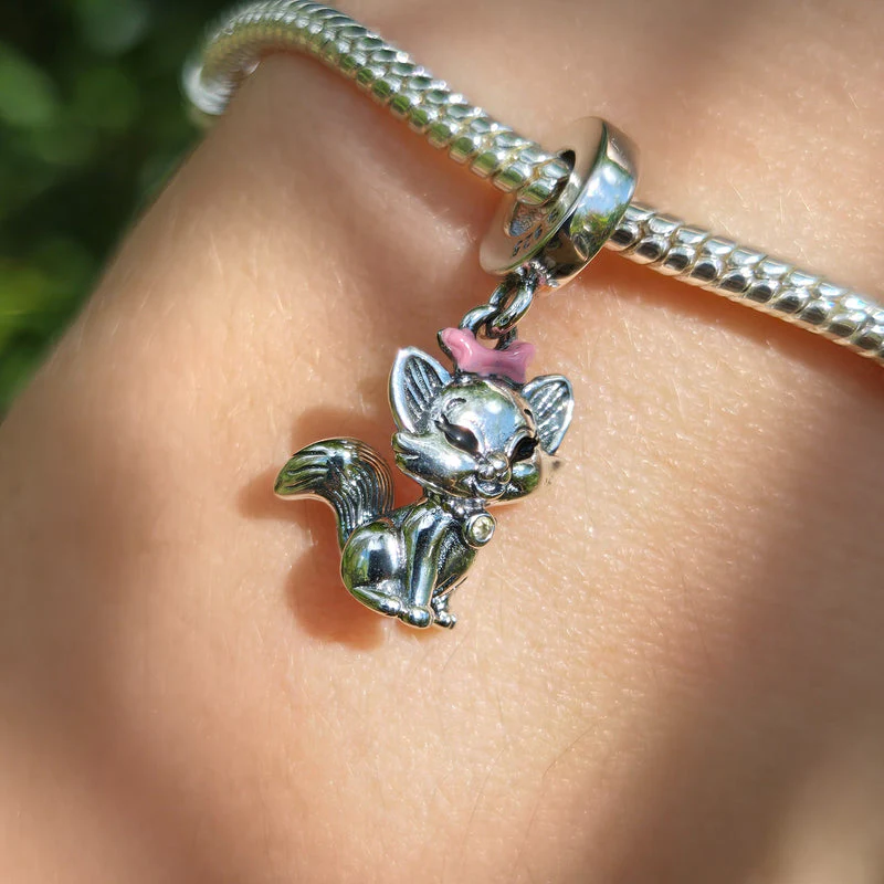 Charm Pendant - Cat with Pink Bow - Image 2