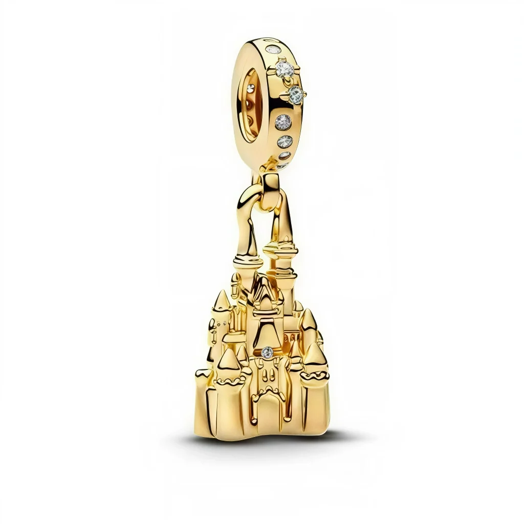 Charm Pendant – Golden Disney Castle