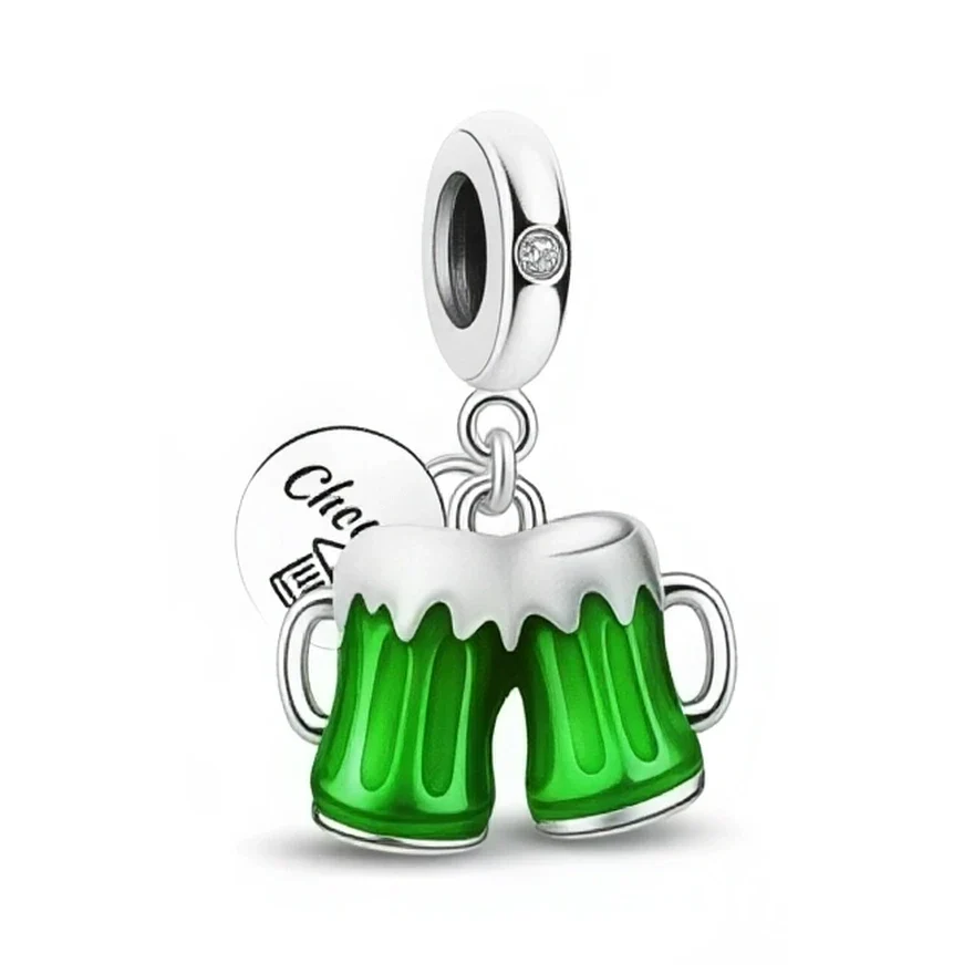 Charm Pendant - Green Festive Mugs