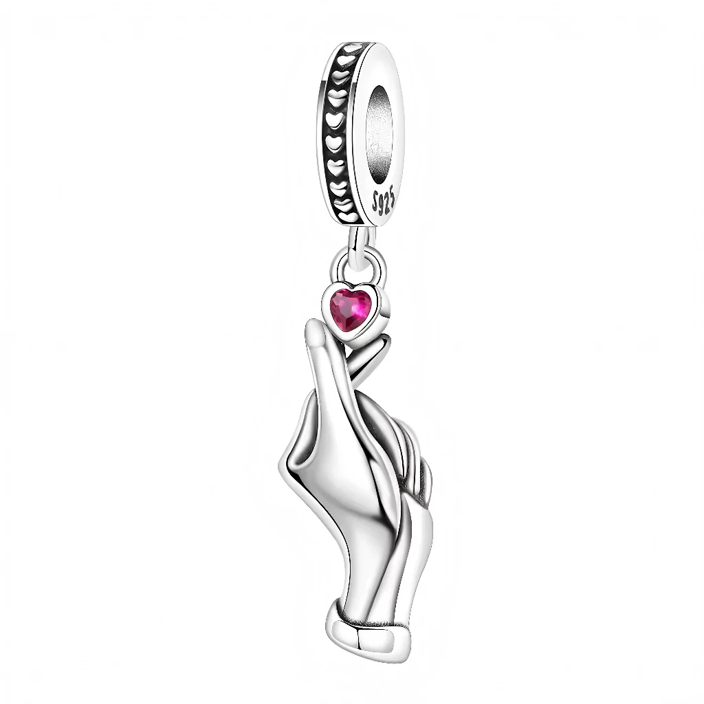 Charm Pendant - Red Heart Promise Finger