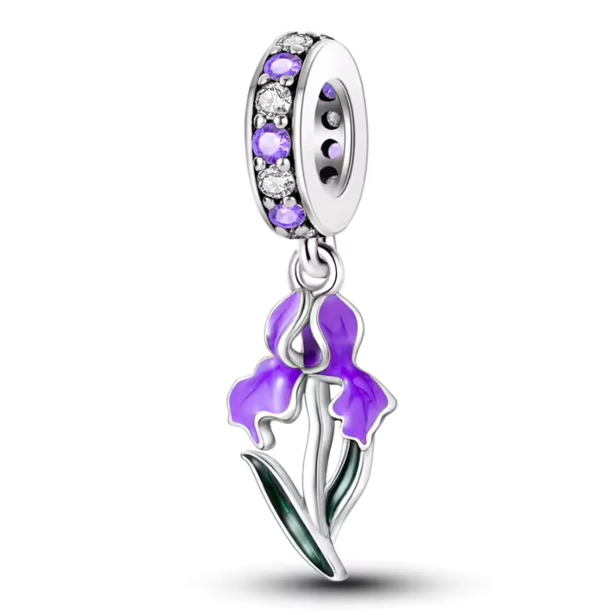 Purple Flower Pendant Charm