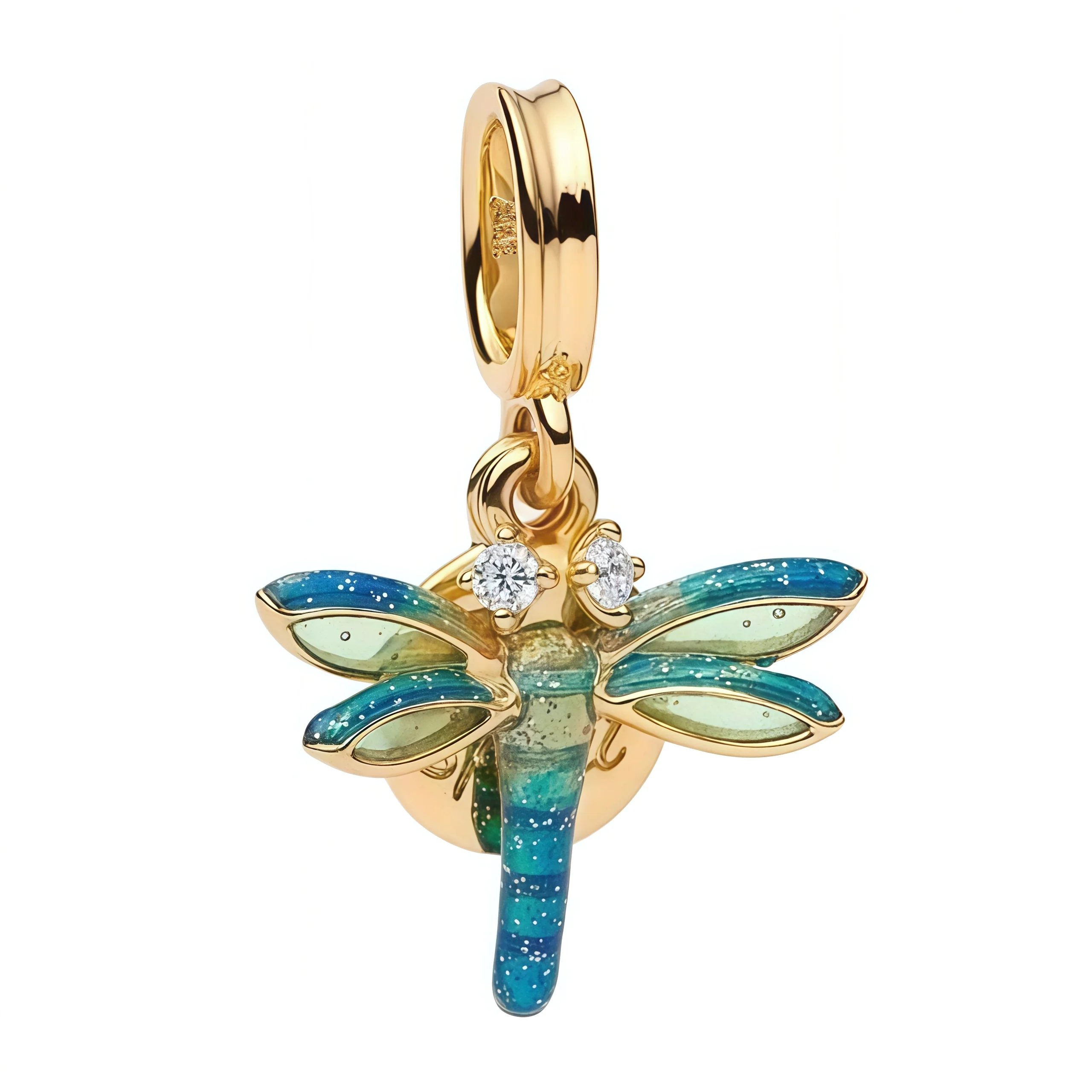 Dangle Charm - Blue and Gold Dragonfly