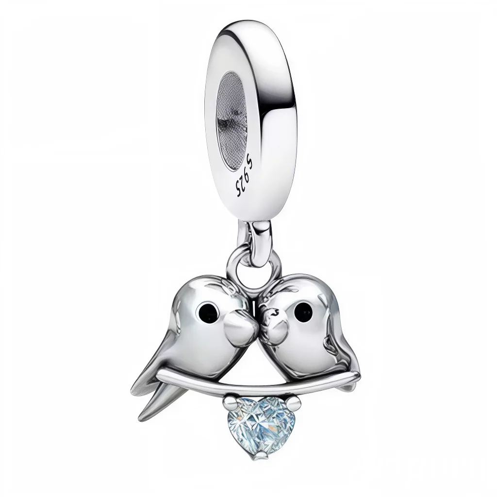 Charm Pendant - Entwined Birds