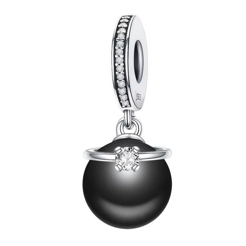 Charm Pendant - Black Pearl